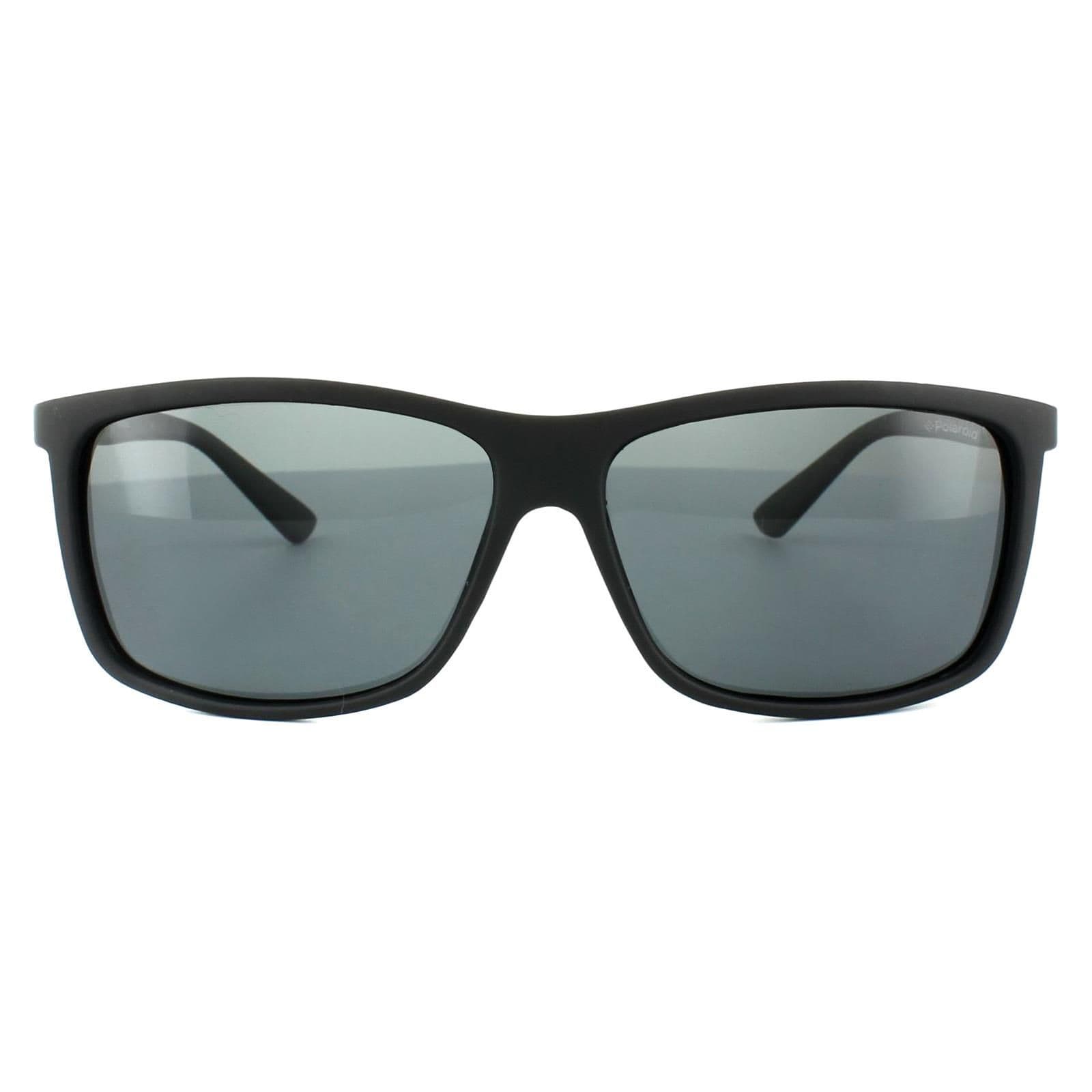 Rectangle Black Grey Polarized Sunglasses