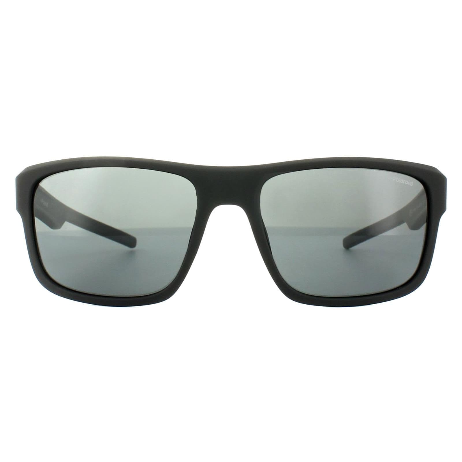 Rectangle Black Grey Polarized Sunglasses