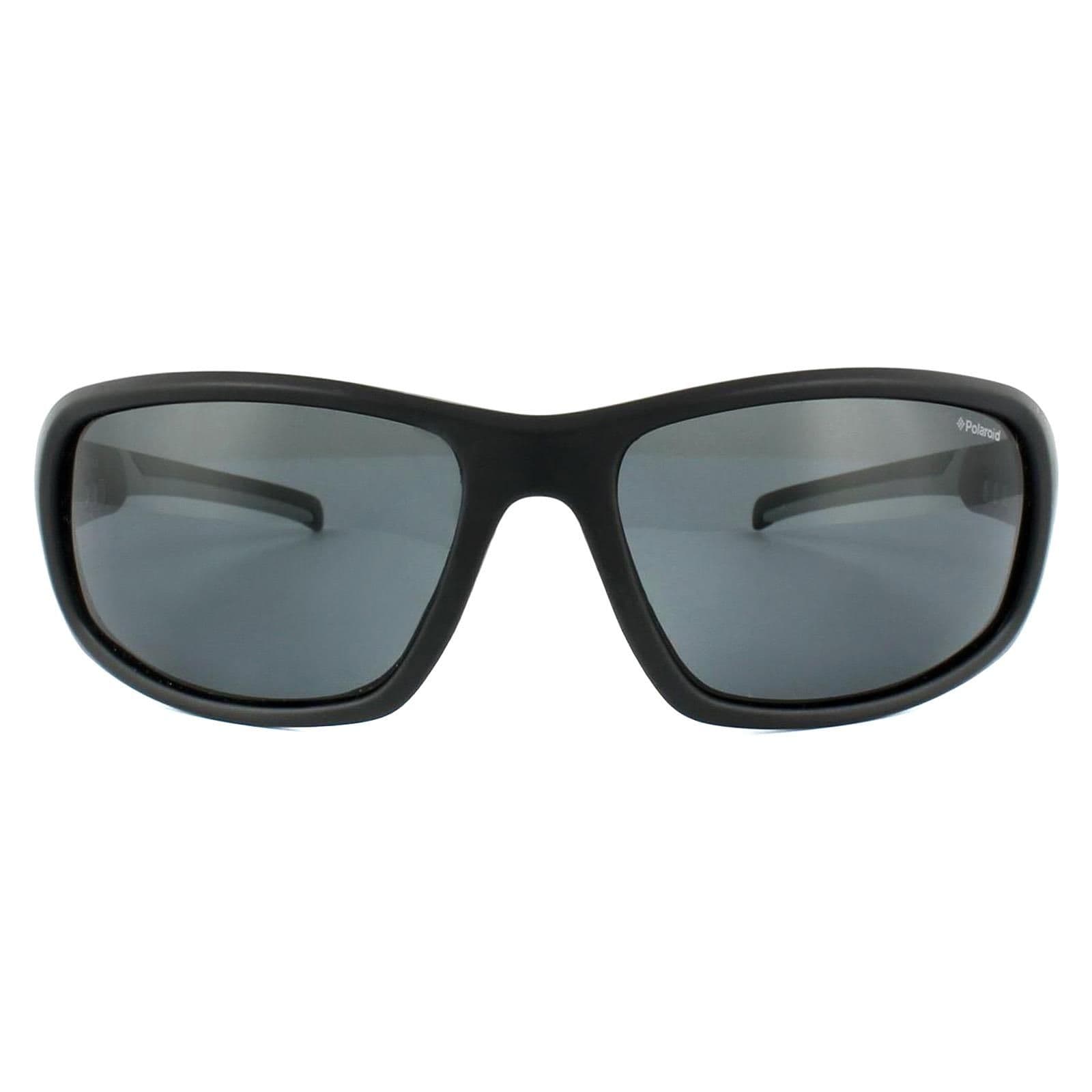 Sport Wrap Black & Grey Grey Polarized Sunglasses