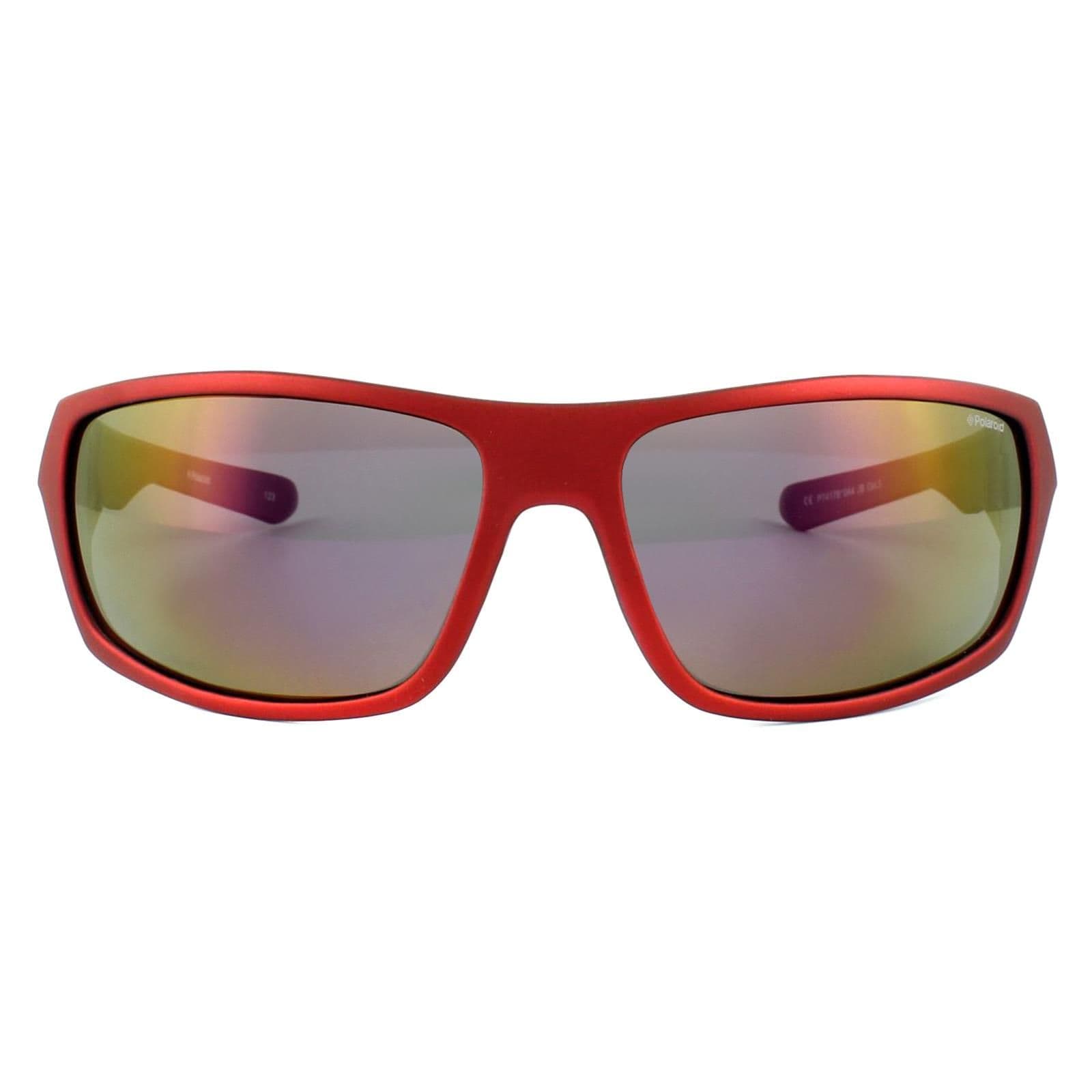 Sport Wrap Red & Black Yellow Red Polarized Sunglasses