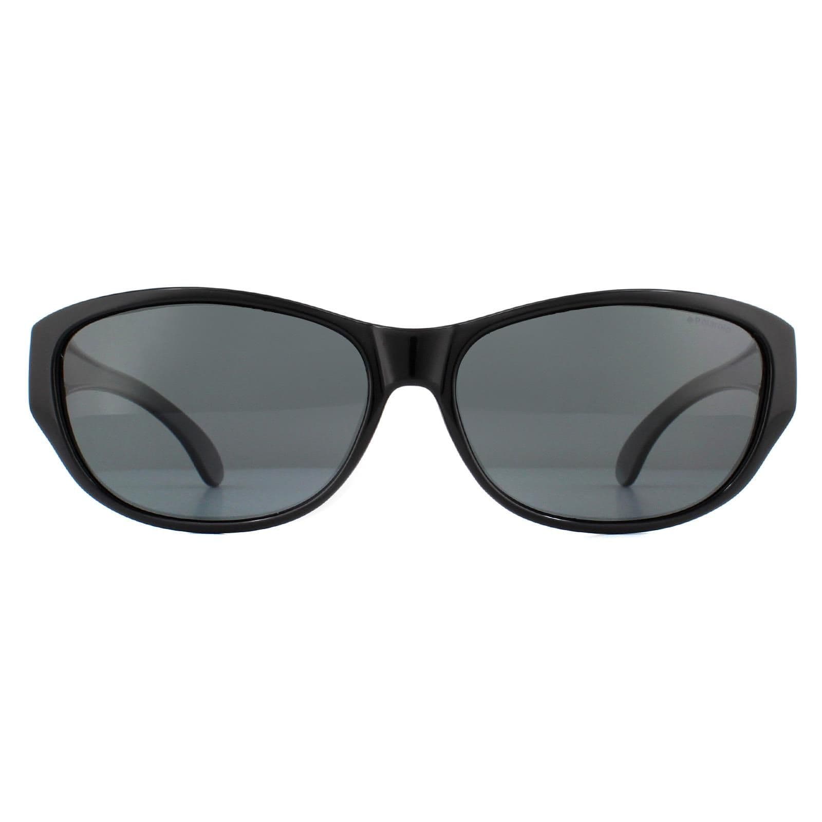 Suncovers Wrap Black Grey Polarized Sunglasses