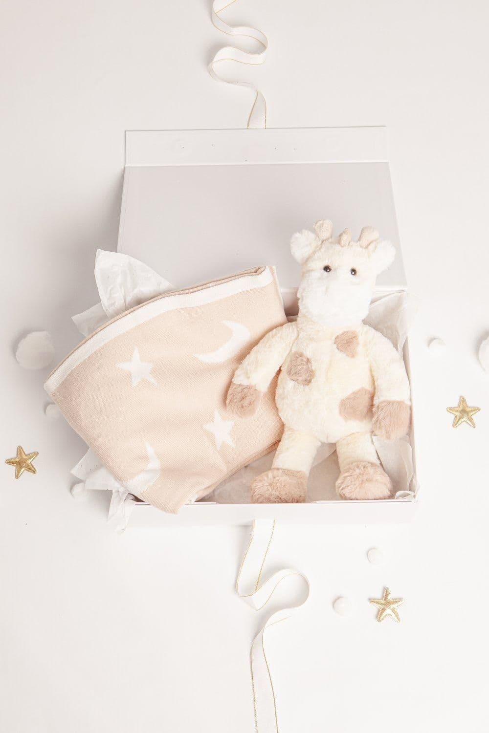 Beige & Giraffe Plush Toy Star Blanket Gift Set