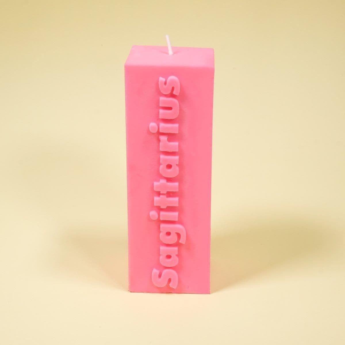 Sagittarius Zodiac Block Pillar Candle