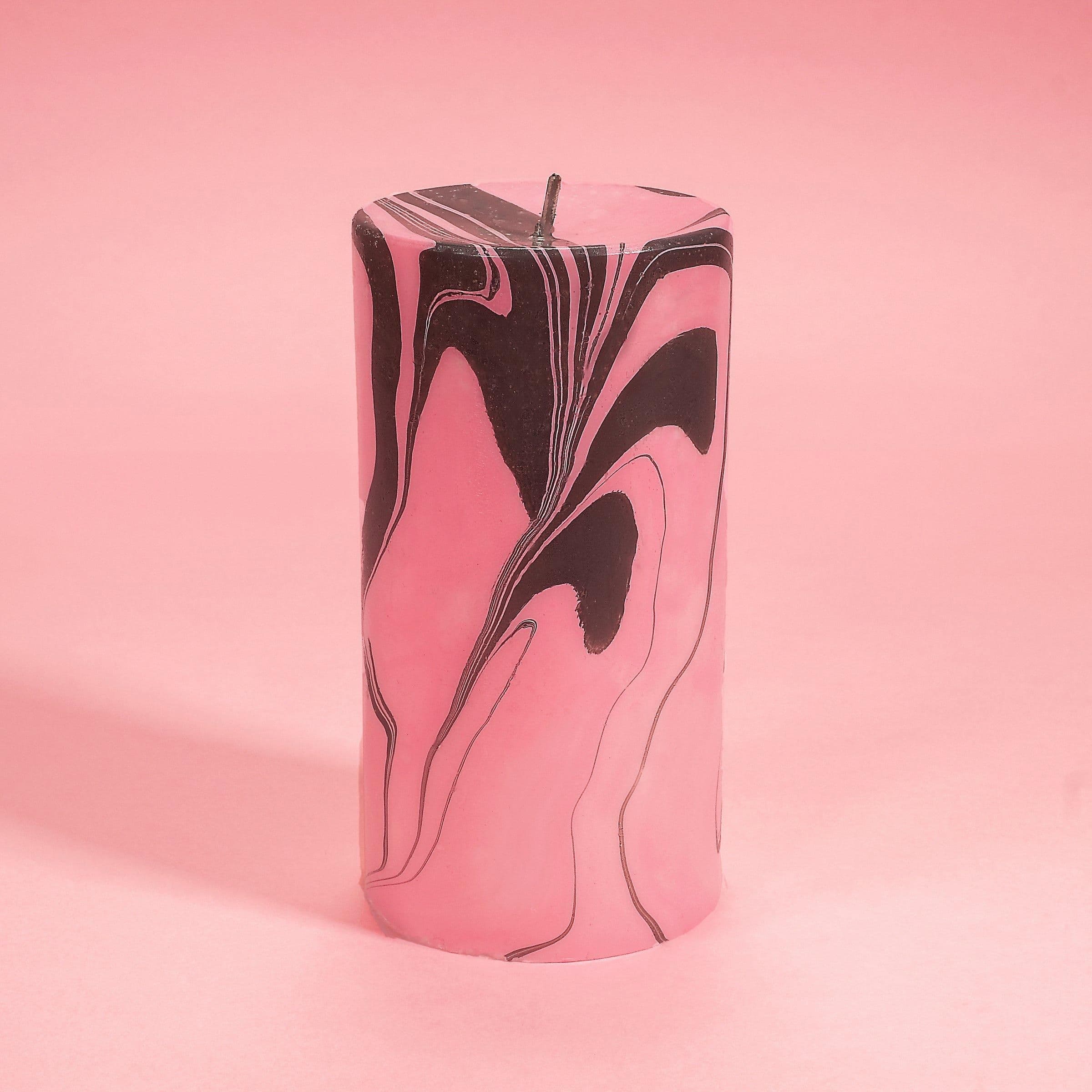 Petrol Marble Pillar Candle