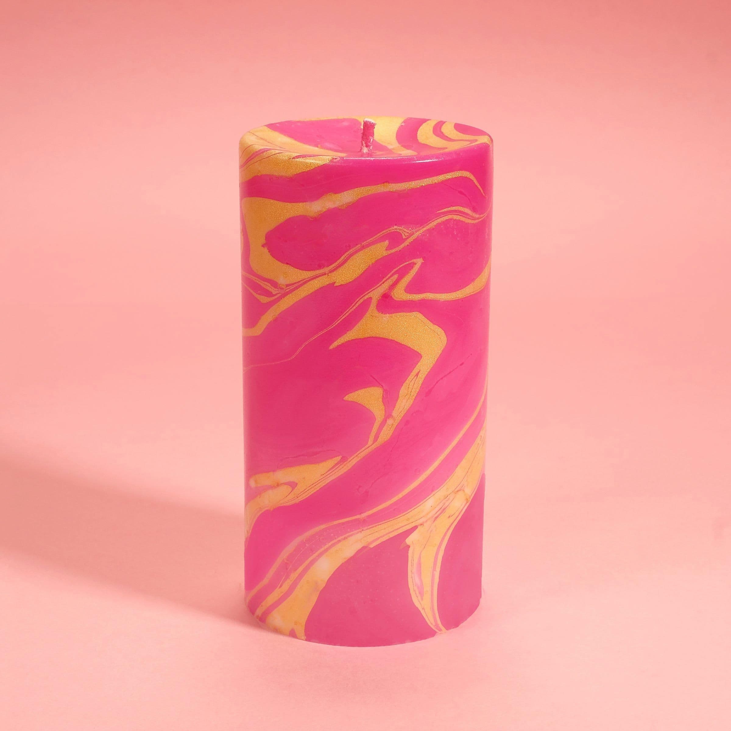 Matcha Latte Marble Pillar Candle