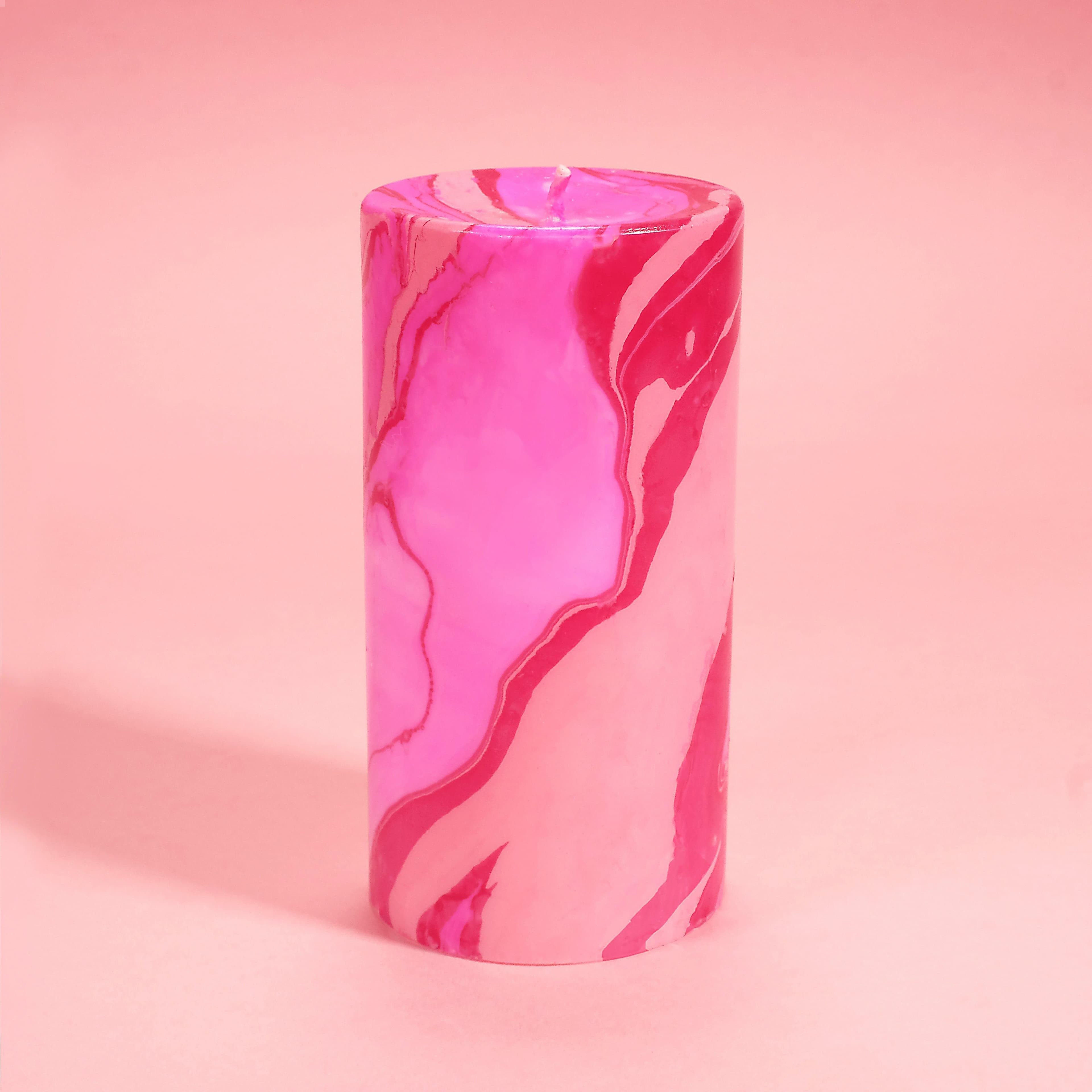 Disco Inferno Marble Pillar Candle