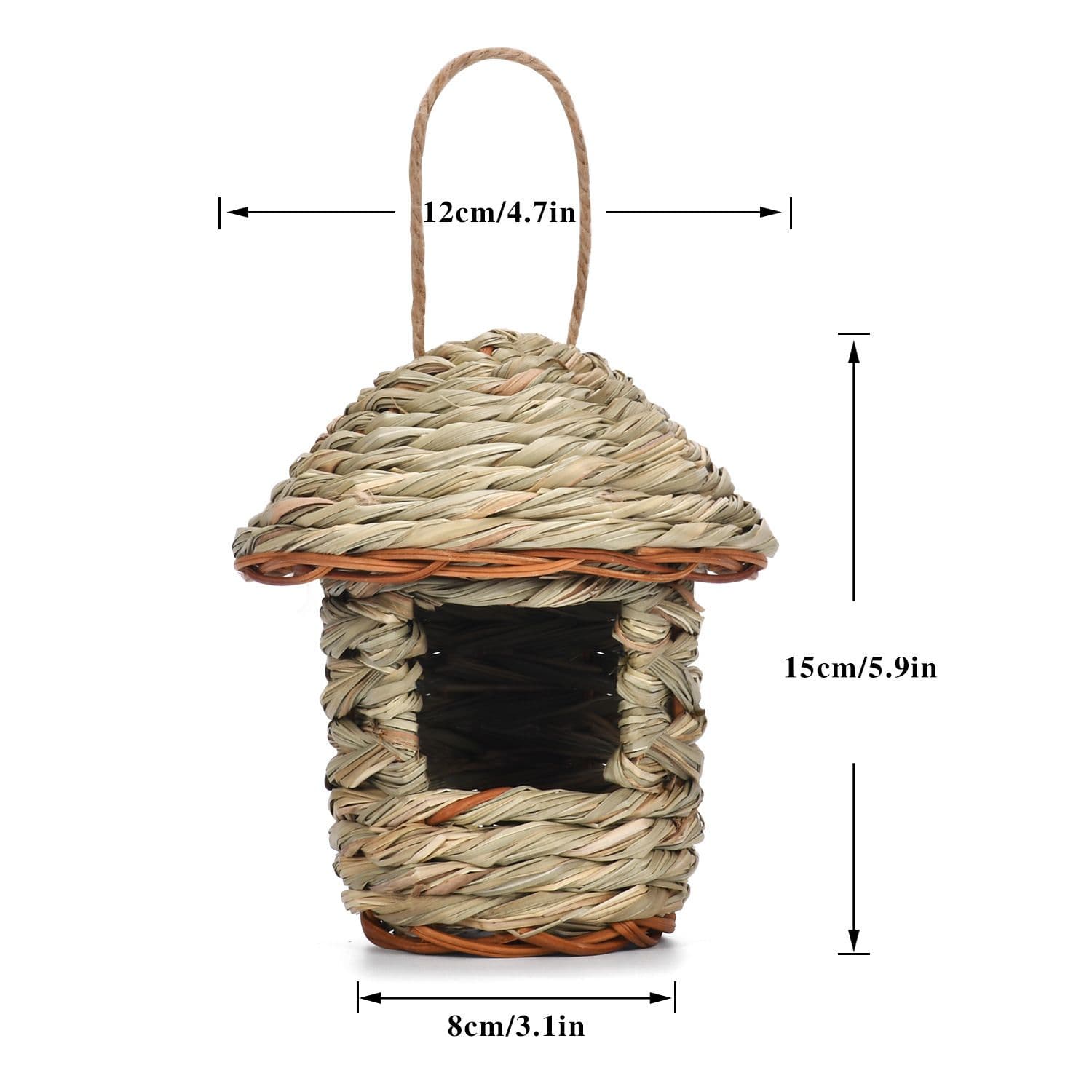 Hay Weaving Pet Birdhouse Gardening Decorative Birdhouse