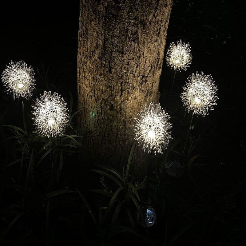 20CM Solar Aluminium Wire Patio Dandelion Landscape Decorative Lights