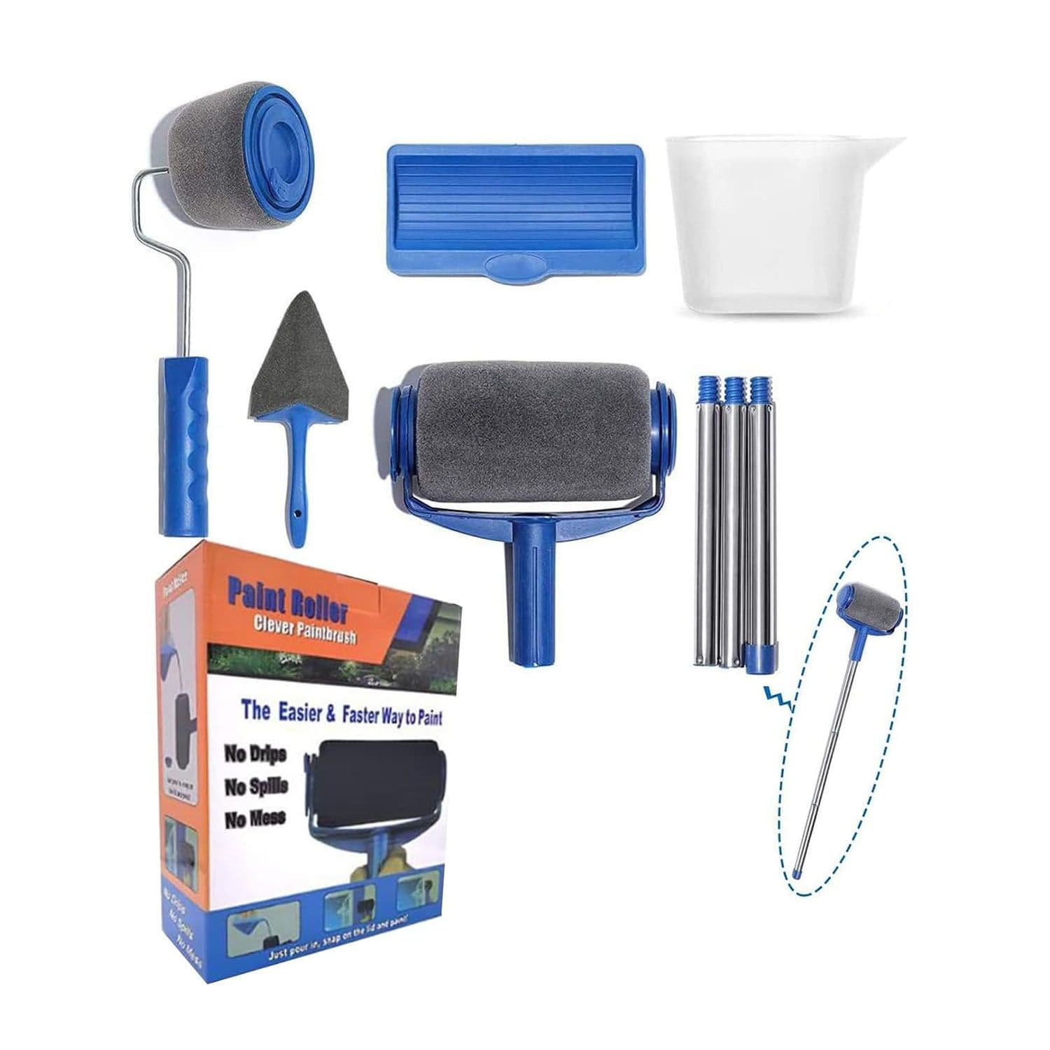 6PCS Replaceable Drip Proof Wall Paint Roller Set