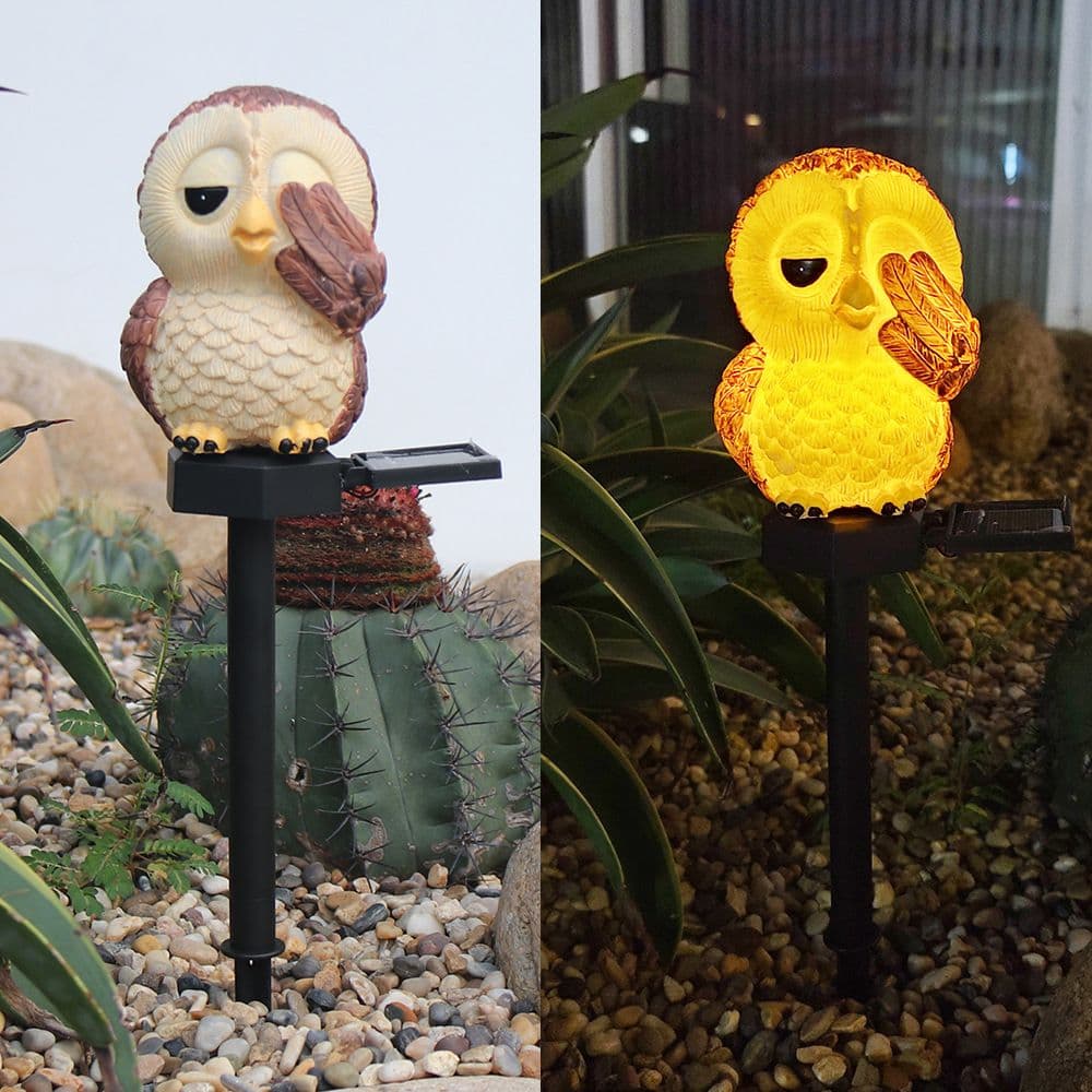 Blindfolding Owl LED Solar Outdoor Landscape Garden Decoration Light