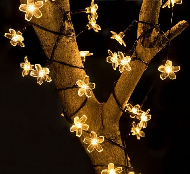 5 Metres 20 Lamps Warm Sakura Solar Camping Light String