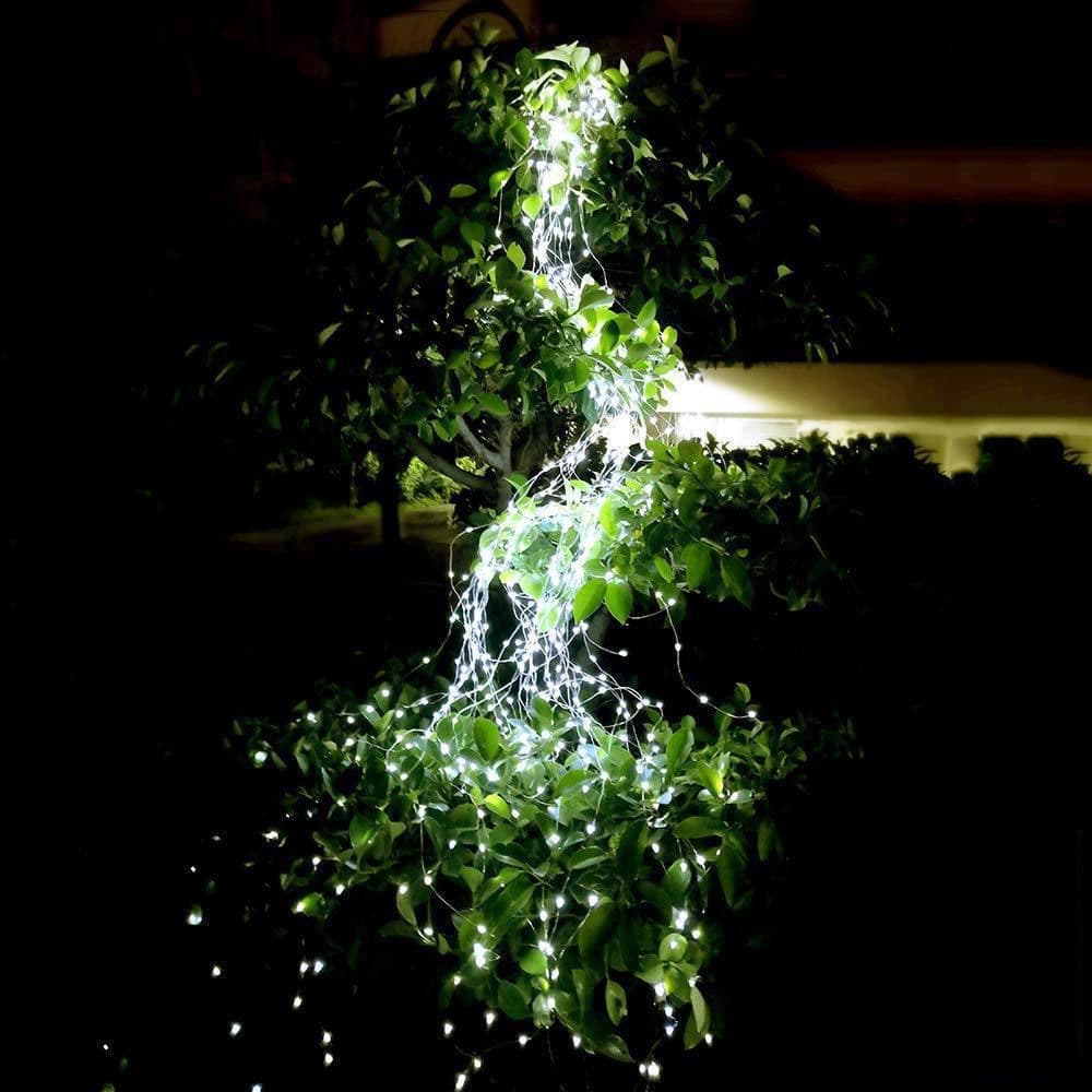 10 Silver Wire 200LED Light Solar LED Decorative Waterfall Lights