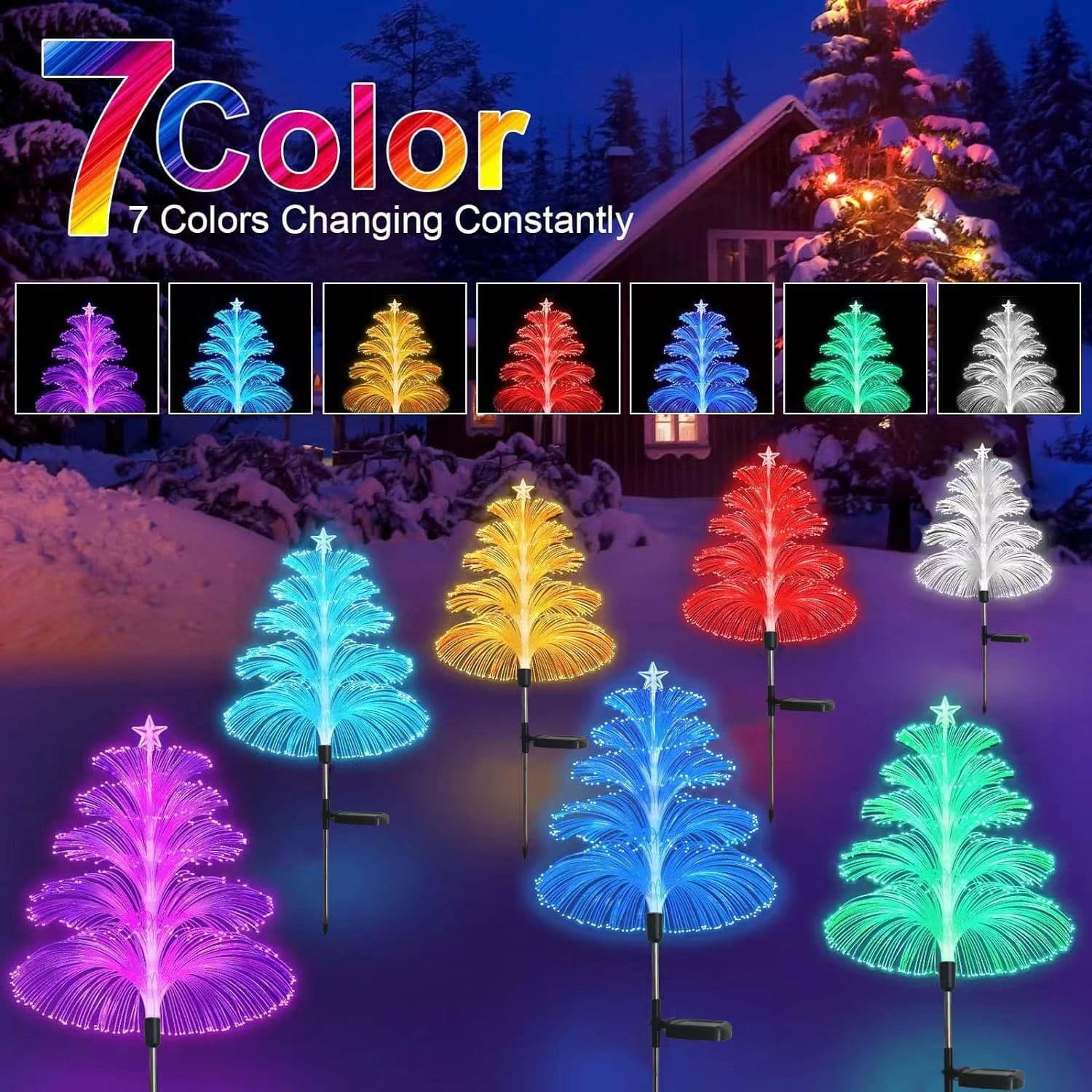 Pack 2 LED Solar Garden Landscape Jellyfish Shape Light