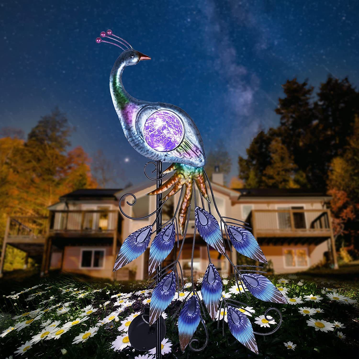 Solar Metal Peacock Garden Decorative Lights
