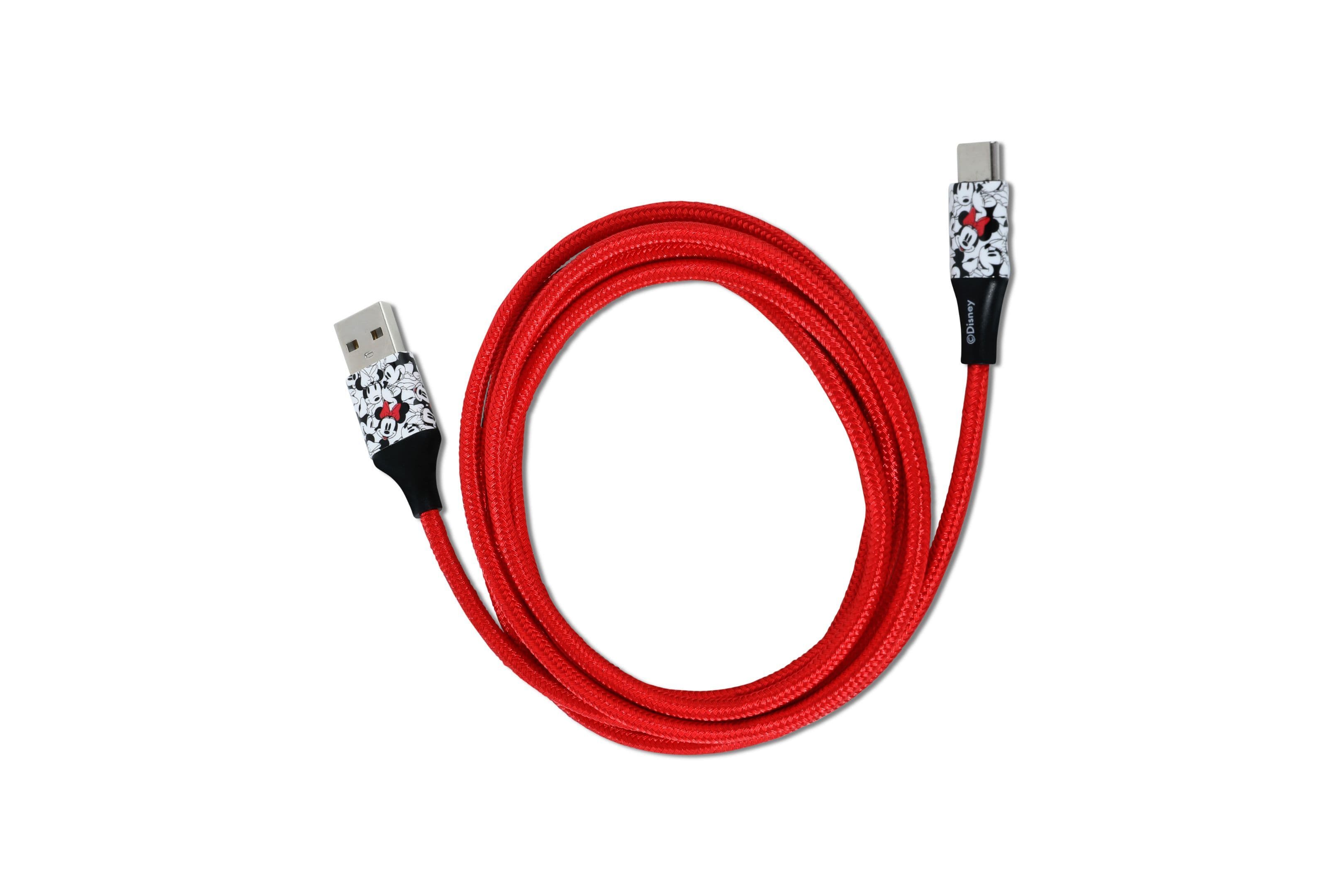 Minnie Mouse 6ft Type to C Braided Charging Cable