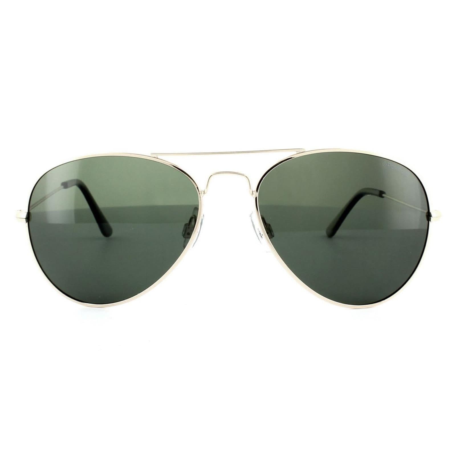 Aviator Gold Green Polarized Sunglasses