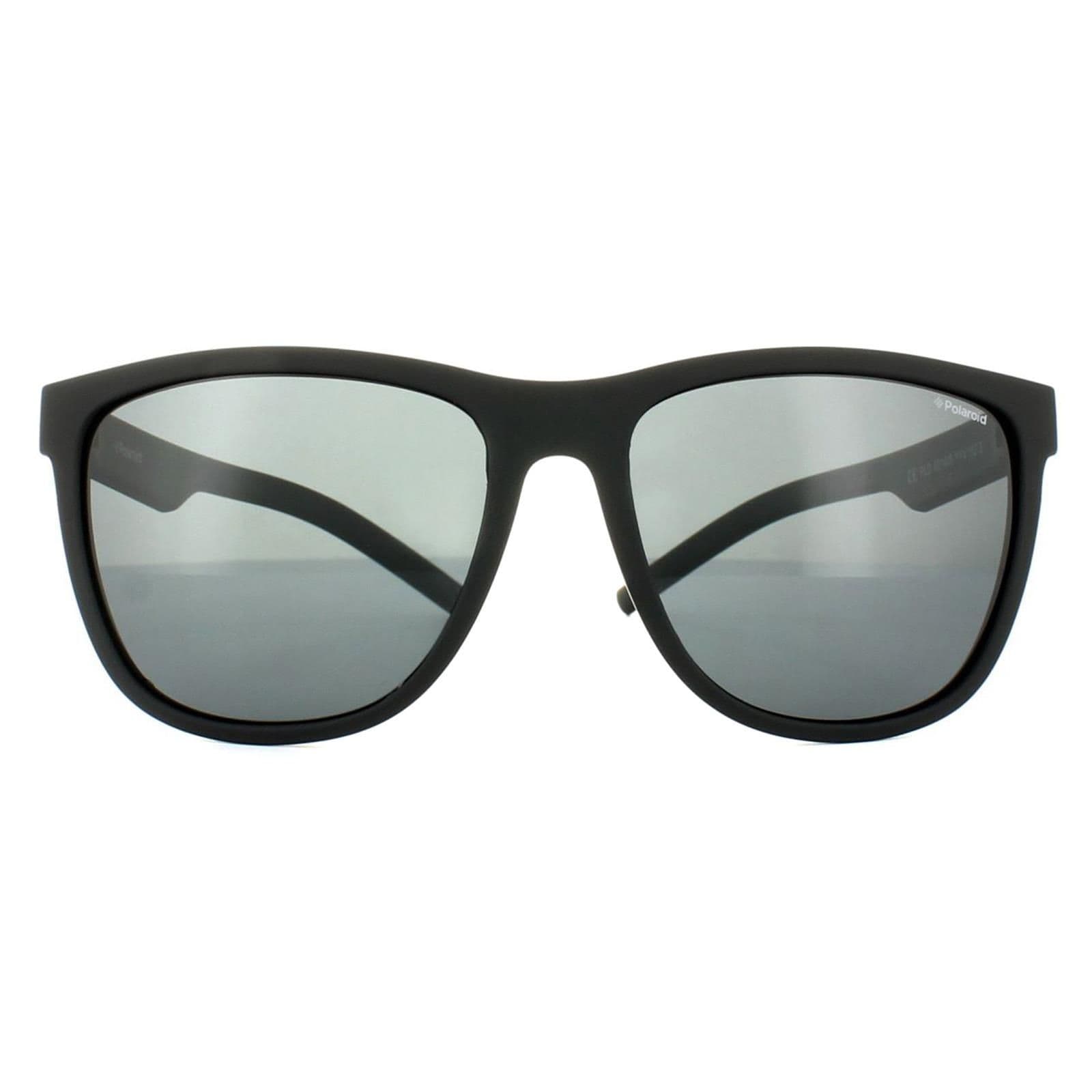 Sport Square Rubber Black Grey Polarized Sunglasses