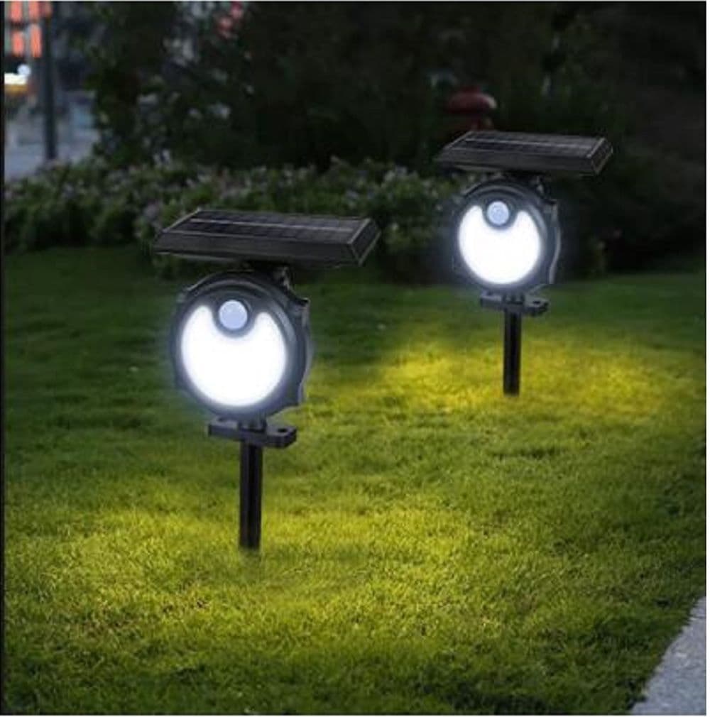 3.7W LED Solar Wall Lamp Outdoor Garden Spike Floodlight PIR Sensor 6500K IP44
