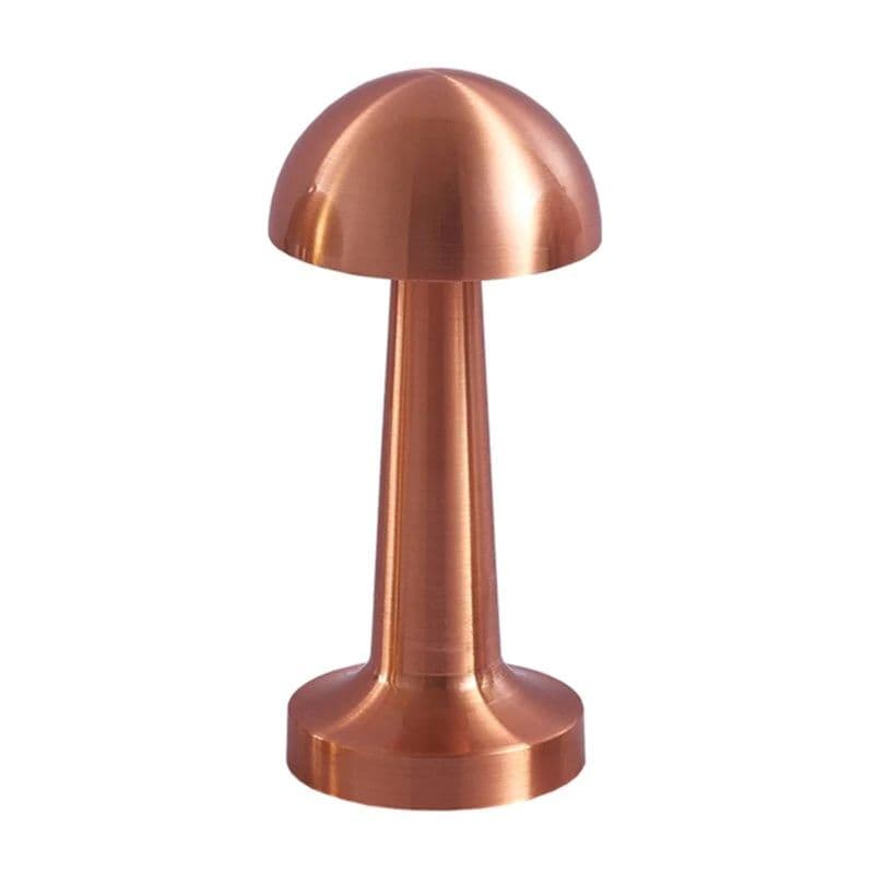 Cordless LED Desk Lamp Rechargeable 3 Temperature Change Dimmable Mushroom Shape Rose Gold