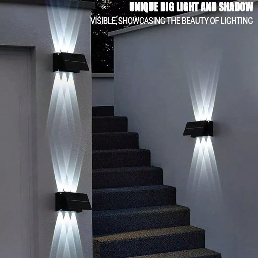 Modern Up Down LED Solar Wall Light Cool 6500K