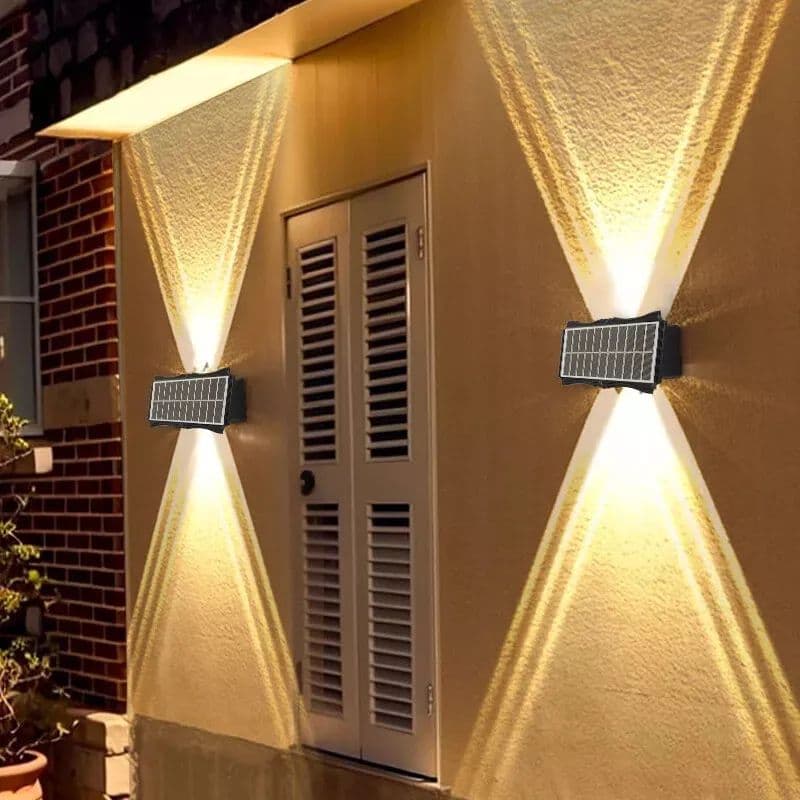 Modern Up Down LED Solar Wall Light Warm 3000K