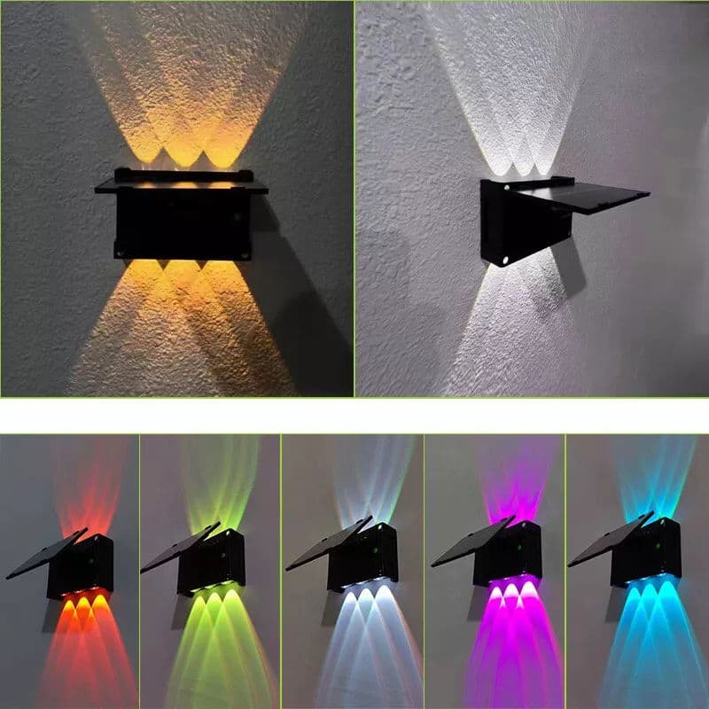 Modern Up Down LED Solar Wall Light RGB