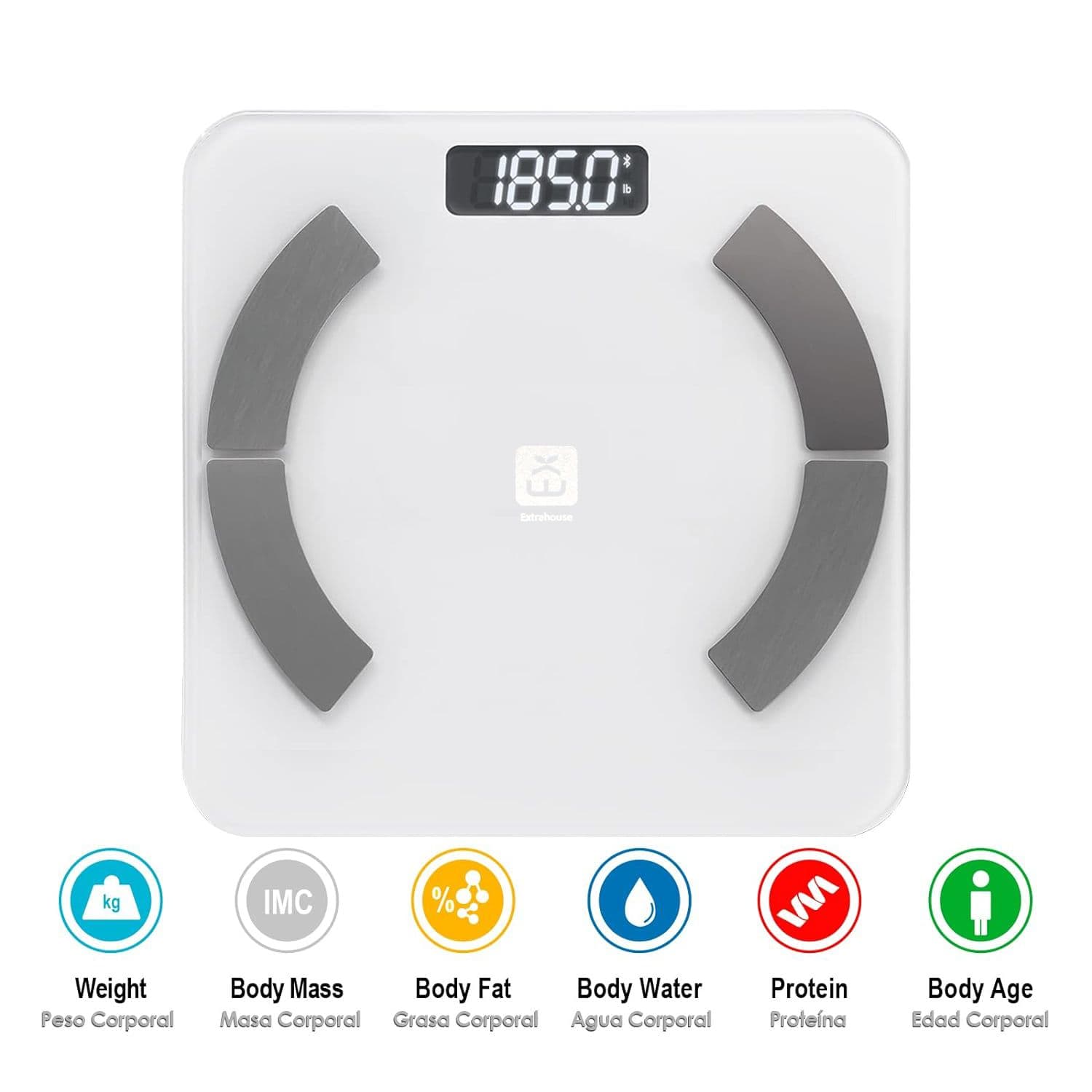 Bluetooth Digital Smart Bathroom Weighing Scales Body Fat BMI Analyzer APP Control