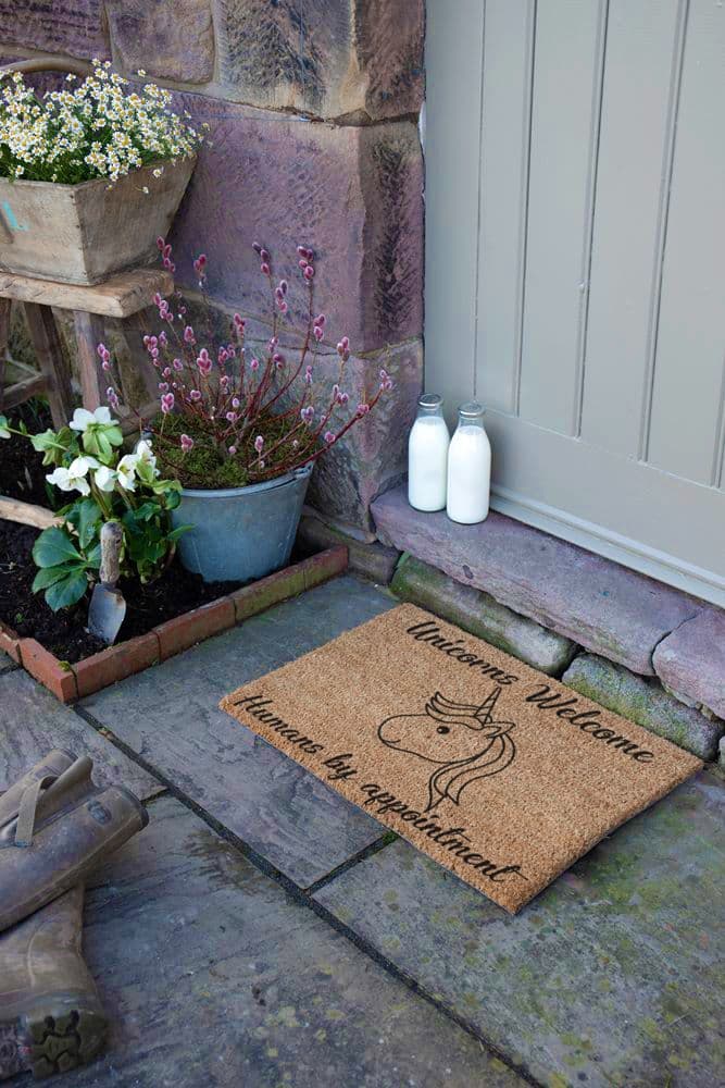 Unicorns Welcome Humans Appointment Doormat