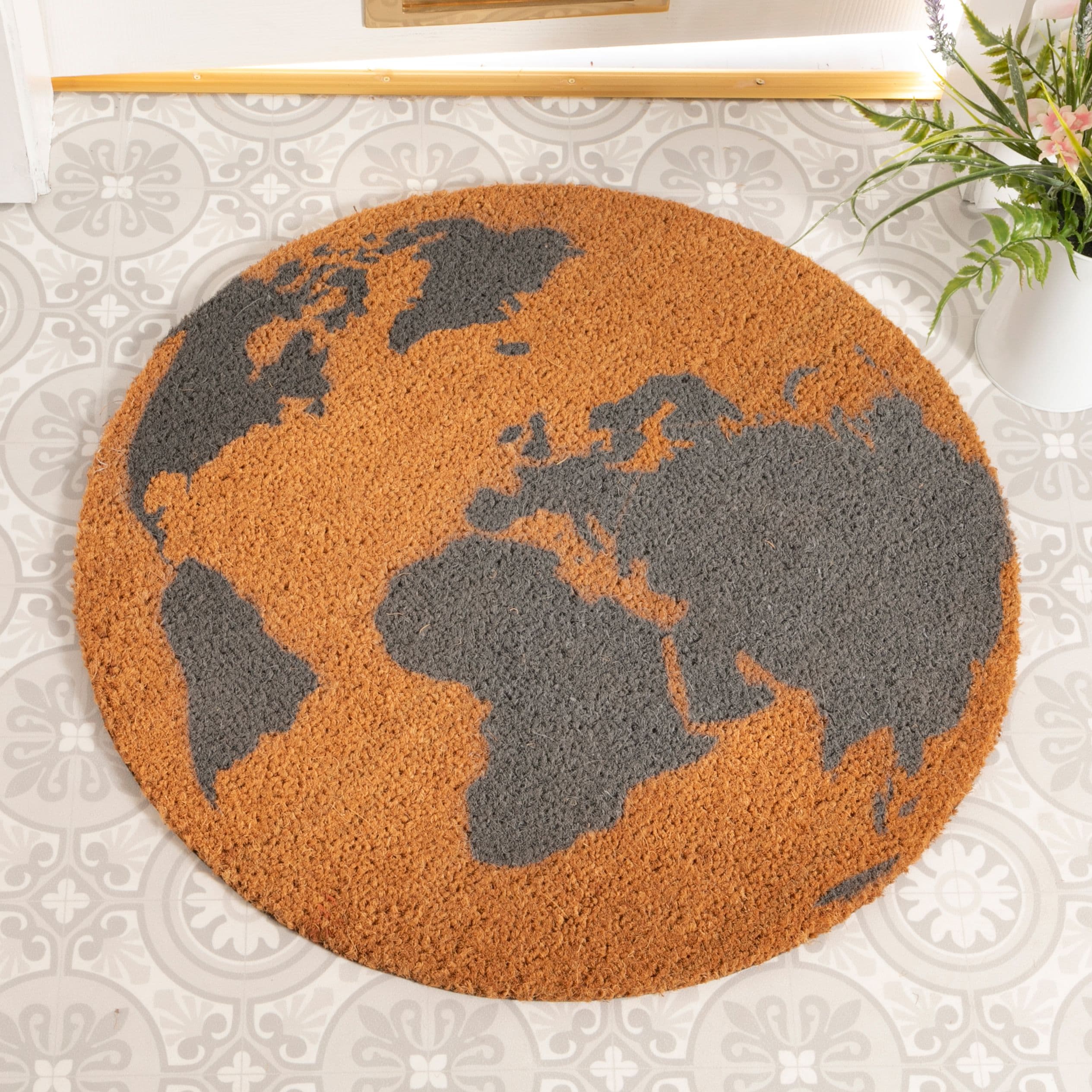 Globe Circle Doormat Round 70cm