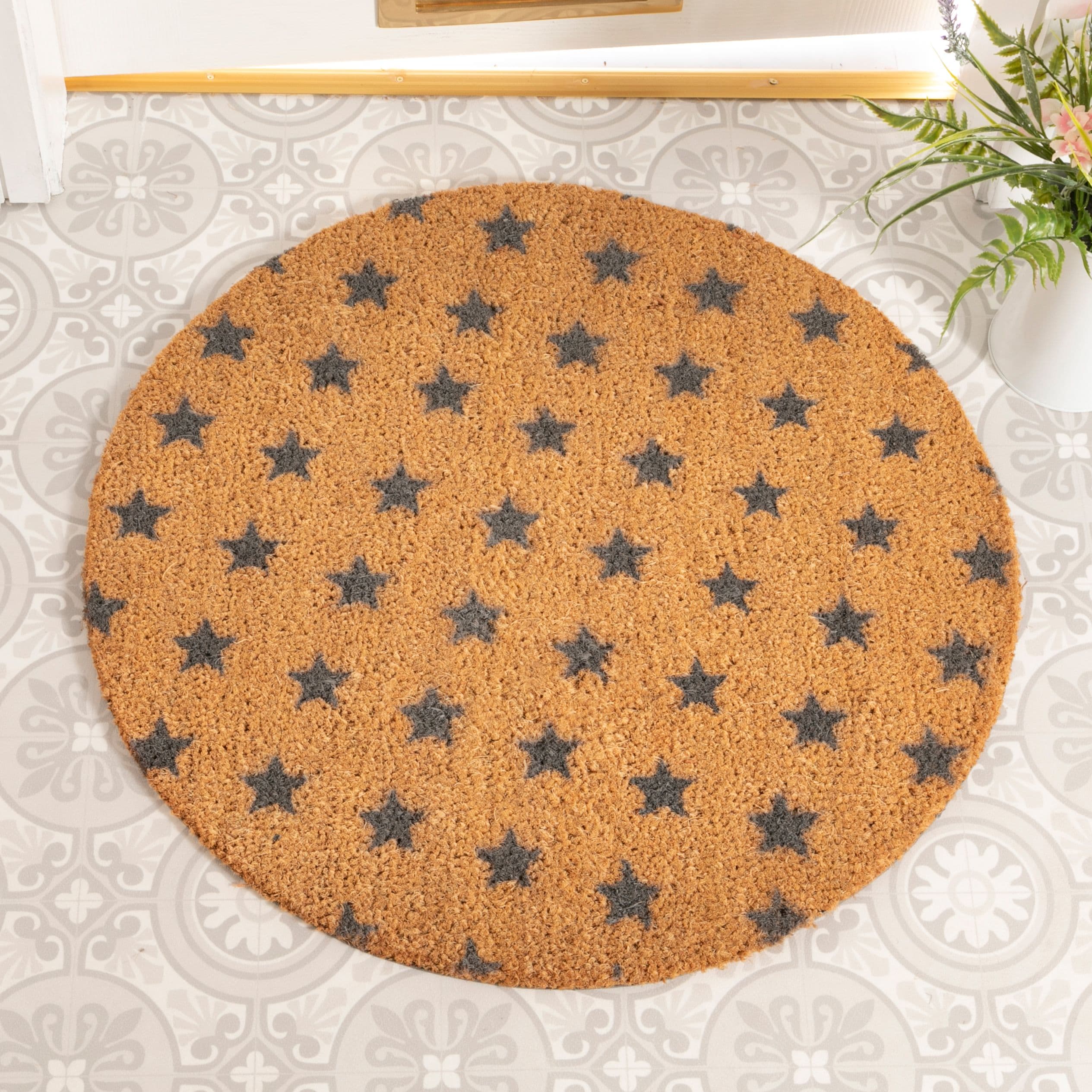 Stars Circle Doormat Round 70cm