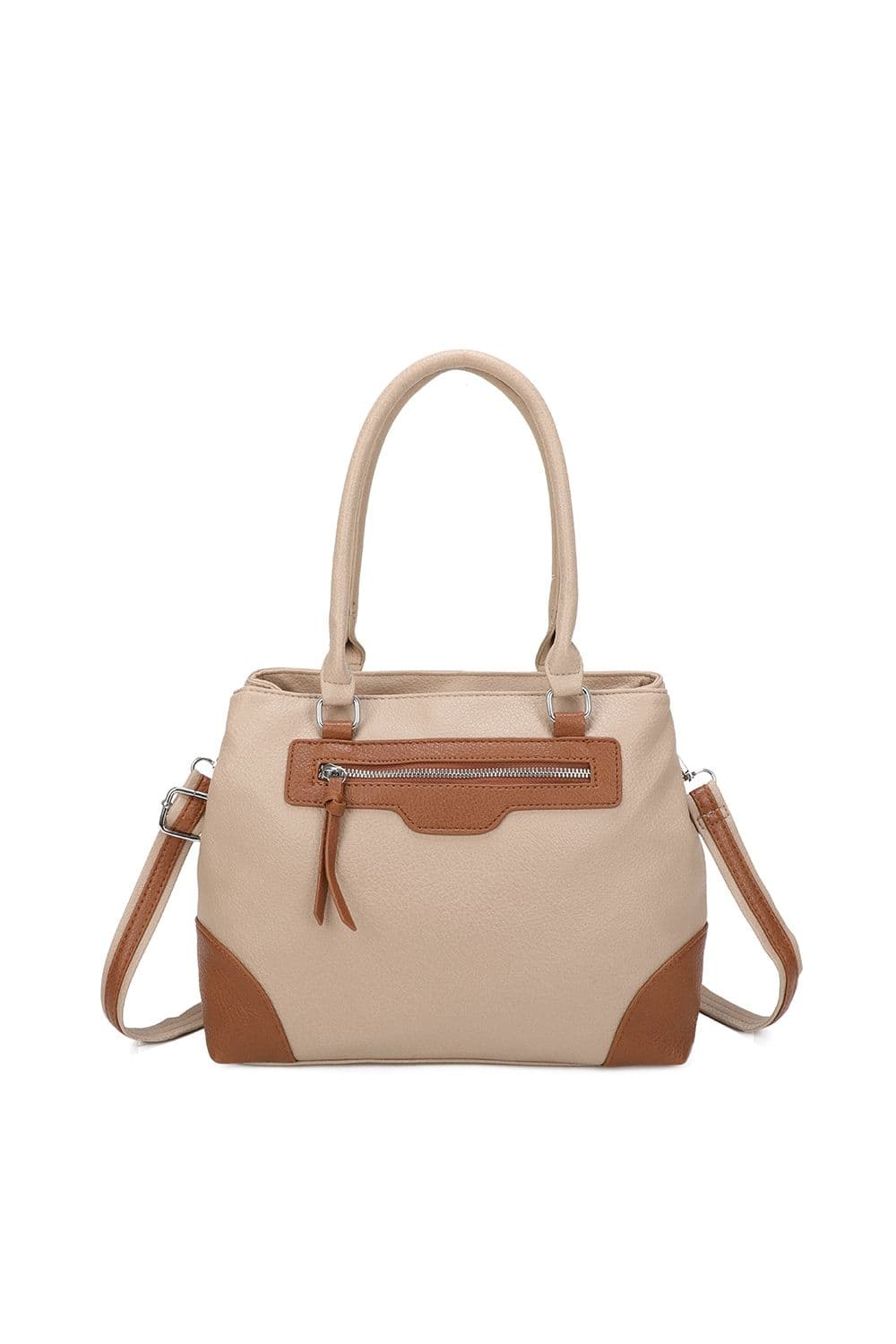 Fontanella Fashion Women's Olivette PU Leather 2 Compartments Multi Pocket Practical Hobo Bag in Light Brown