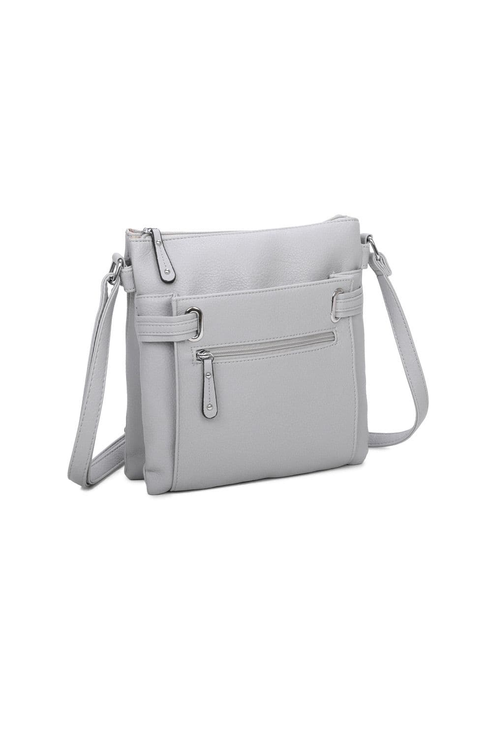Fontanella Fashion Women's Marquetta PU Leather Crossbody Bag in Light Grey