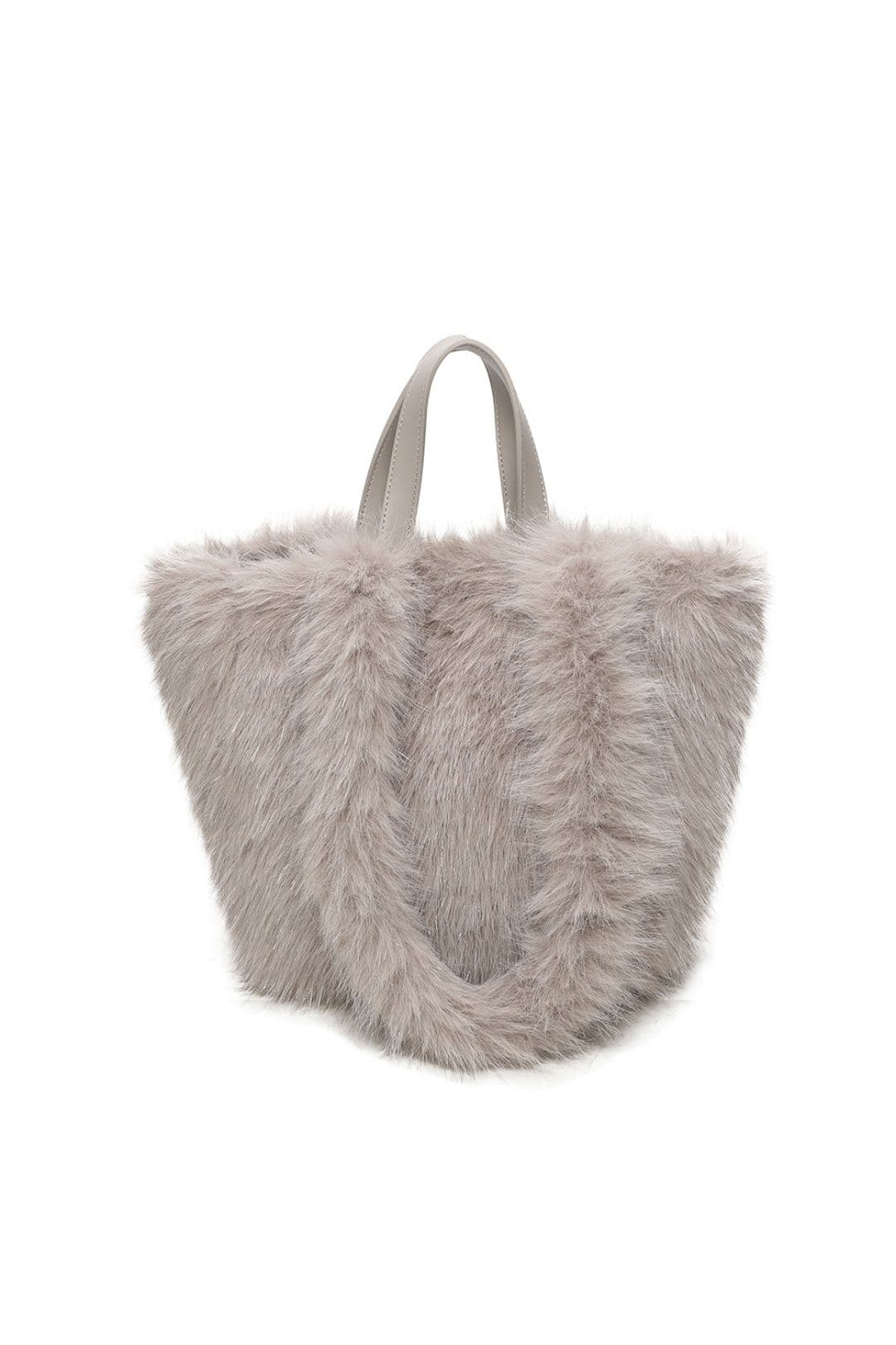 Fontanella Fashion Women's Eloria Sparkling Fluffy Reversible Top Handle Shoulder Bag in Light Grey