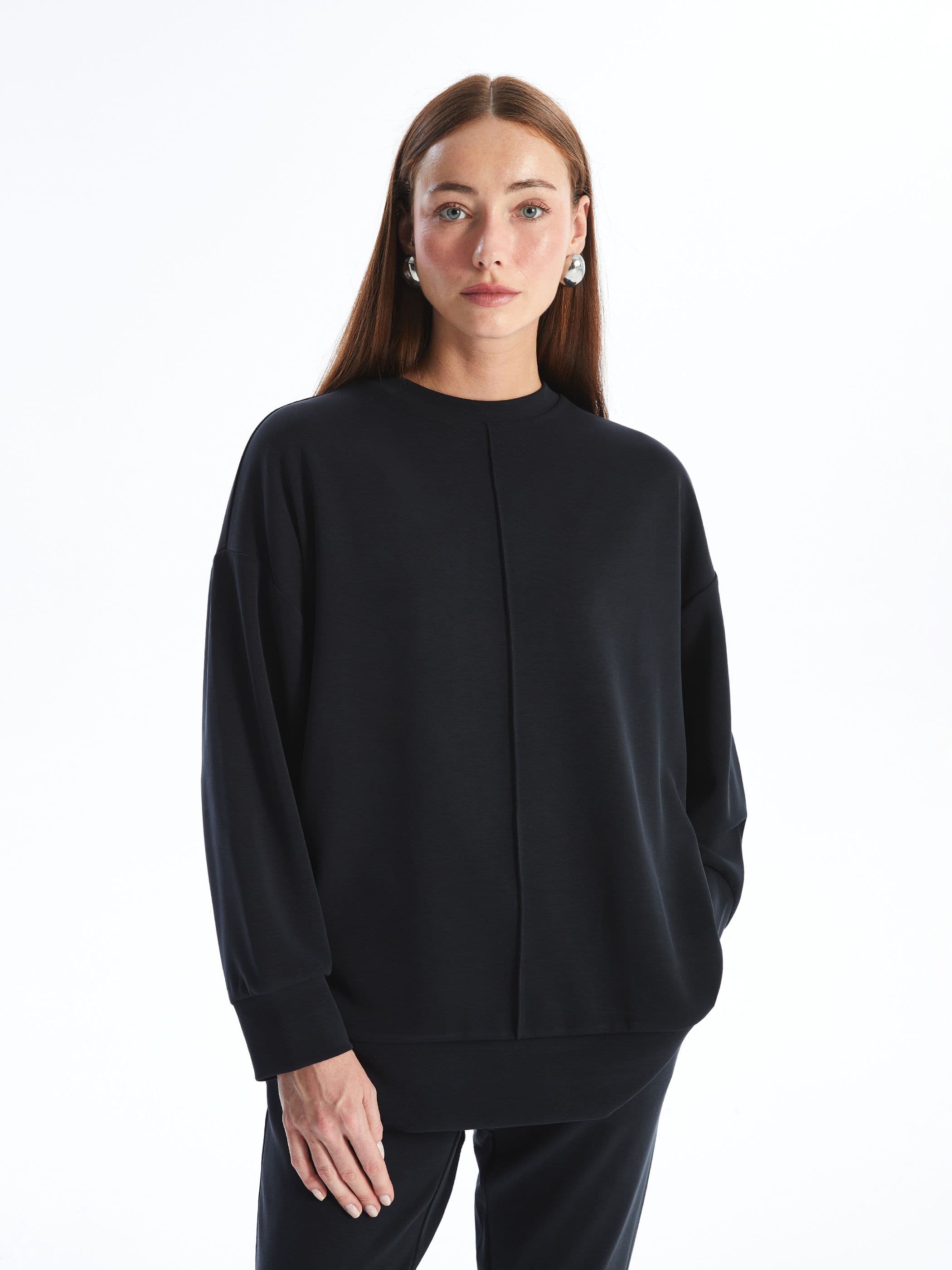 Premium Soft Touch Modal Oversized Sweatshirt Dark Grey