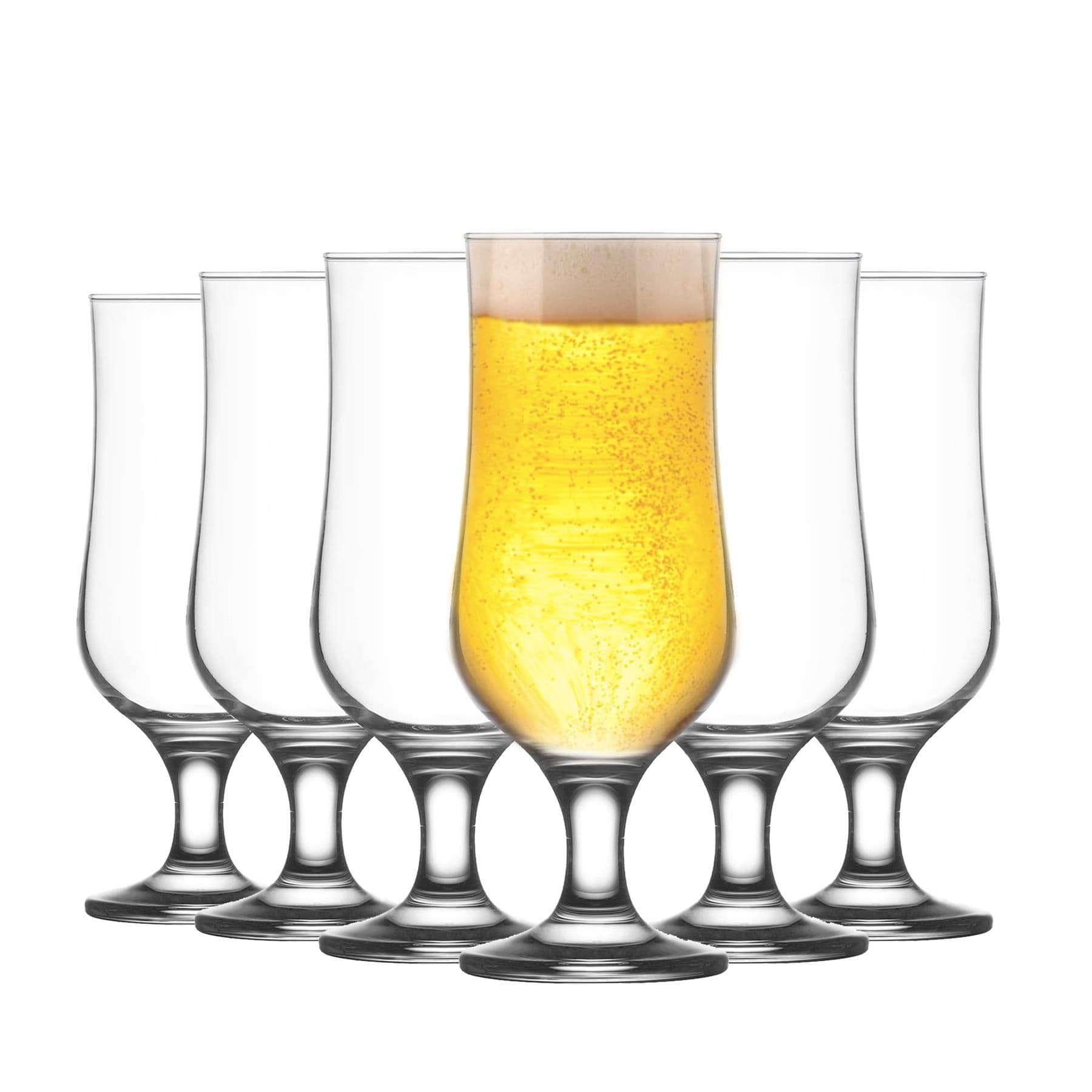 Nevakar Hurricane Beer Glasses - 385ml - Clear - Pack of 6
