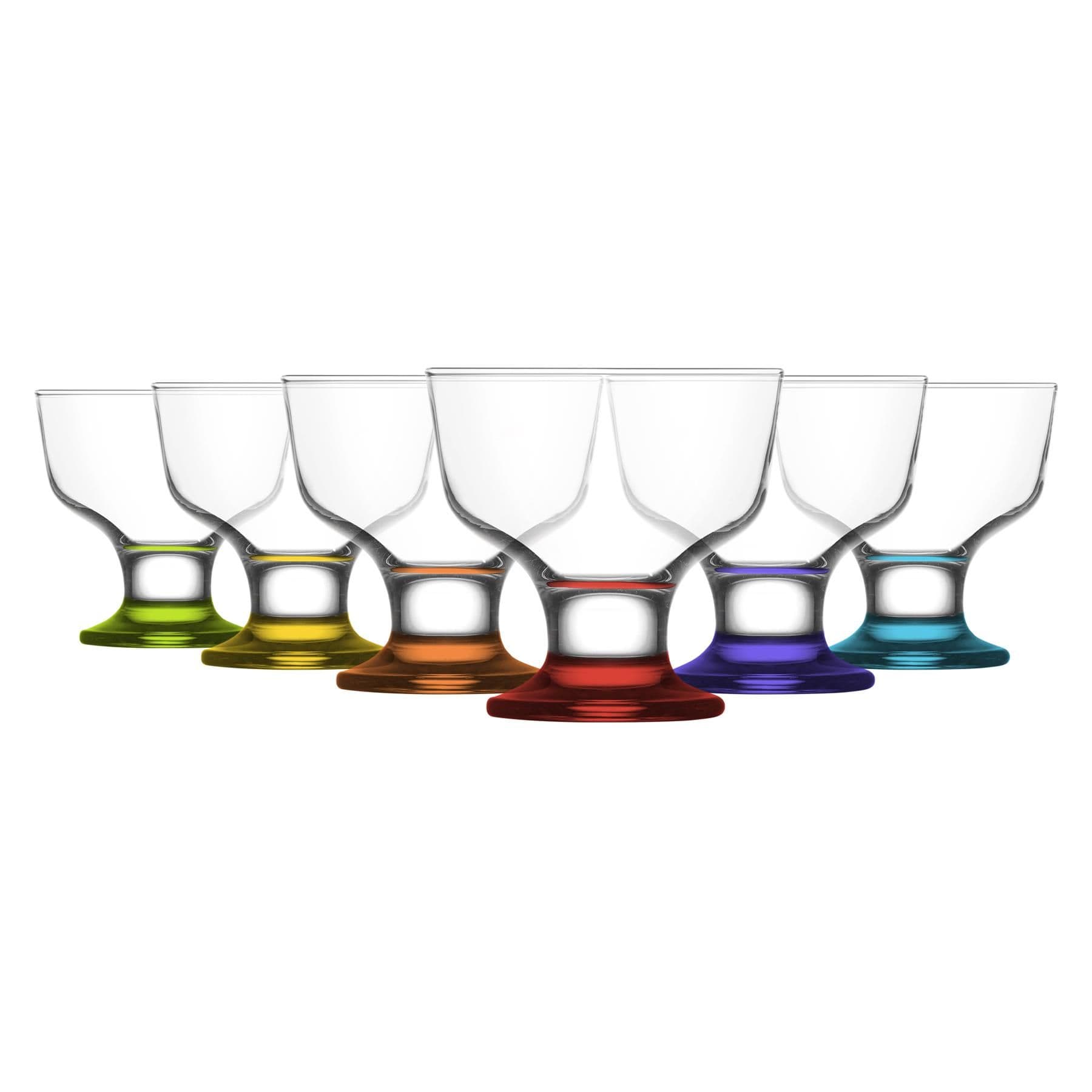 Destina Glass Ice Cream Bowls 10cm Multicolour Pack of 6