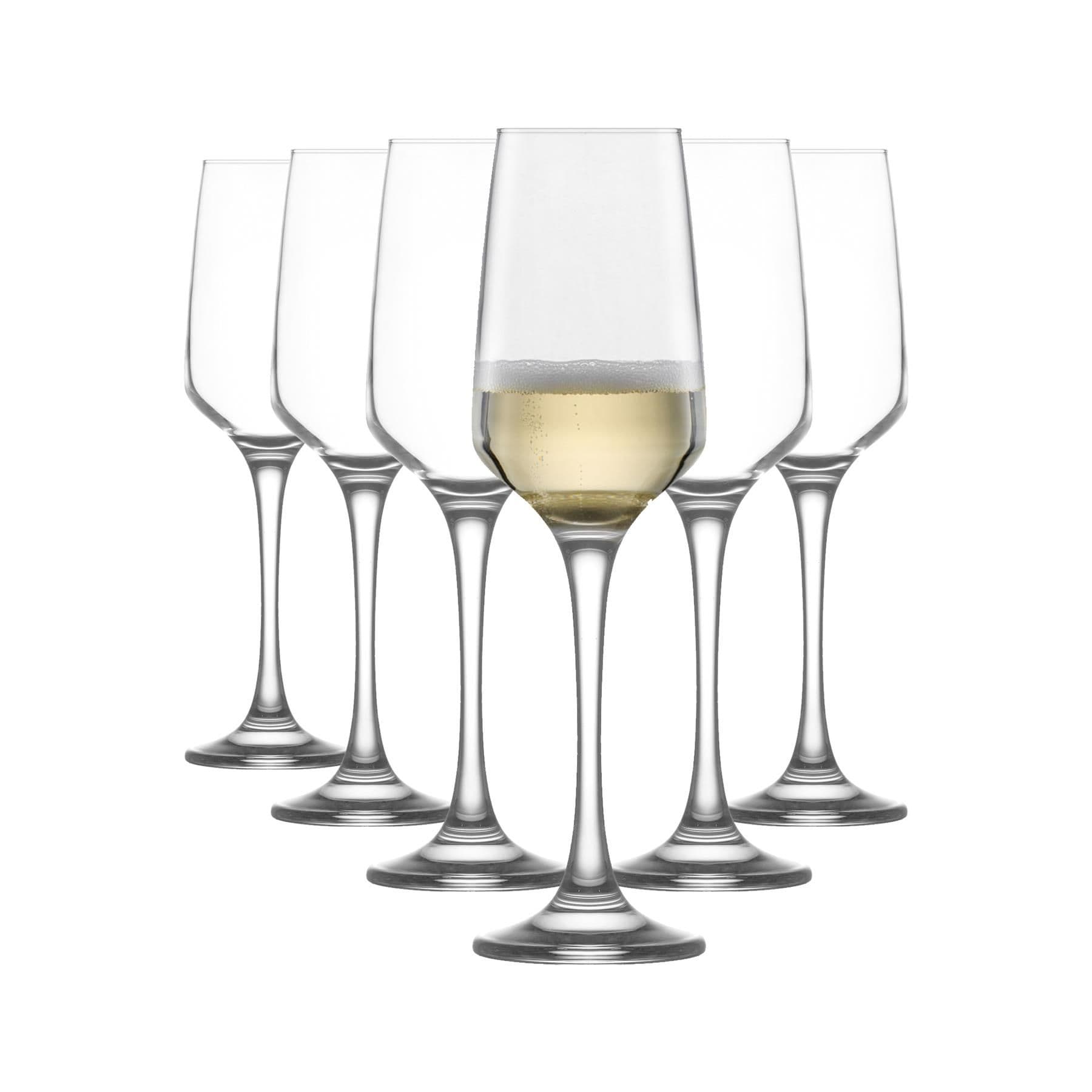 Lal Glass Champagne Flutes - 230ml - Clear - Pack of 6