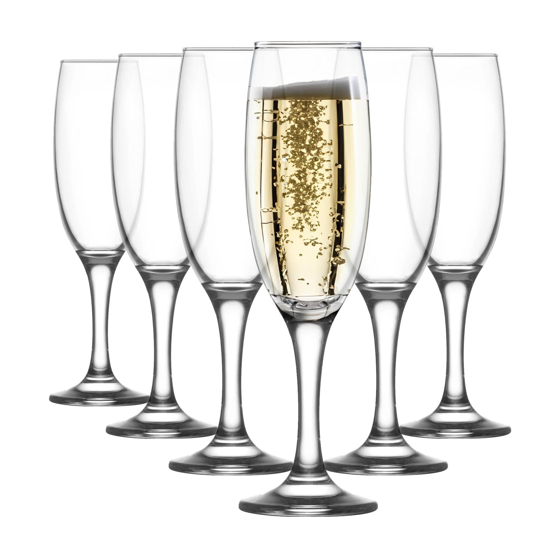Empire Glass Champagne Flutes - 220ml - Pack of 6