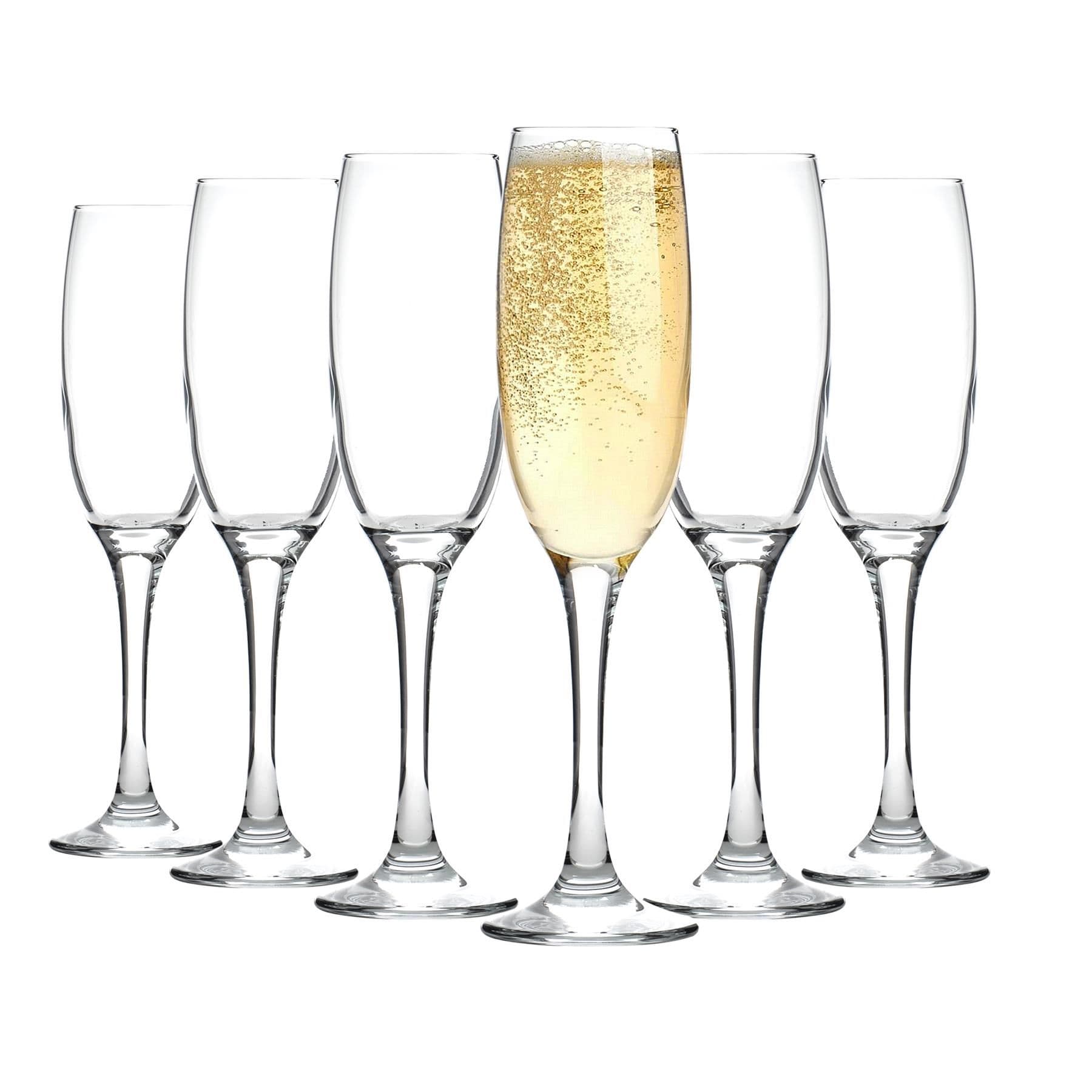 Venue Glass Champagne Flutes - 220ml - Clear - Pack of 6