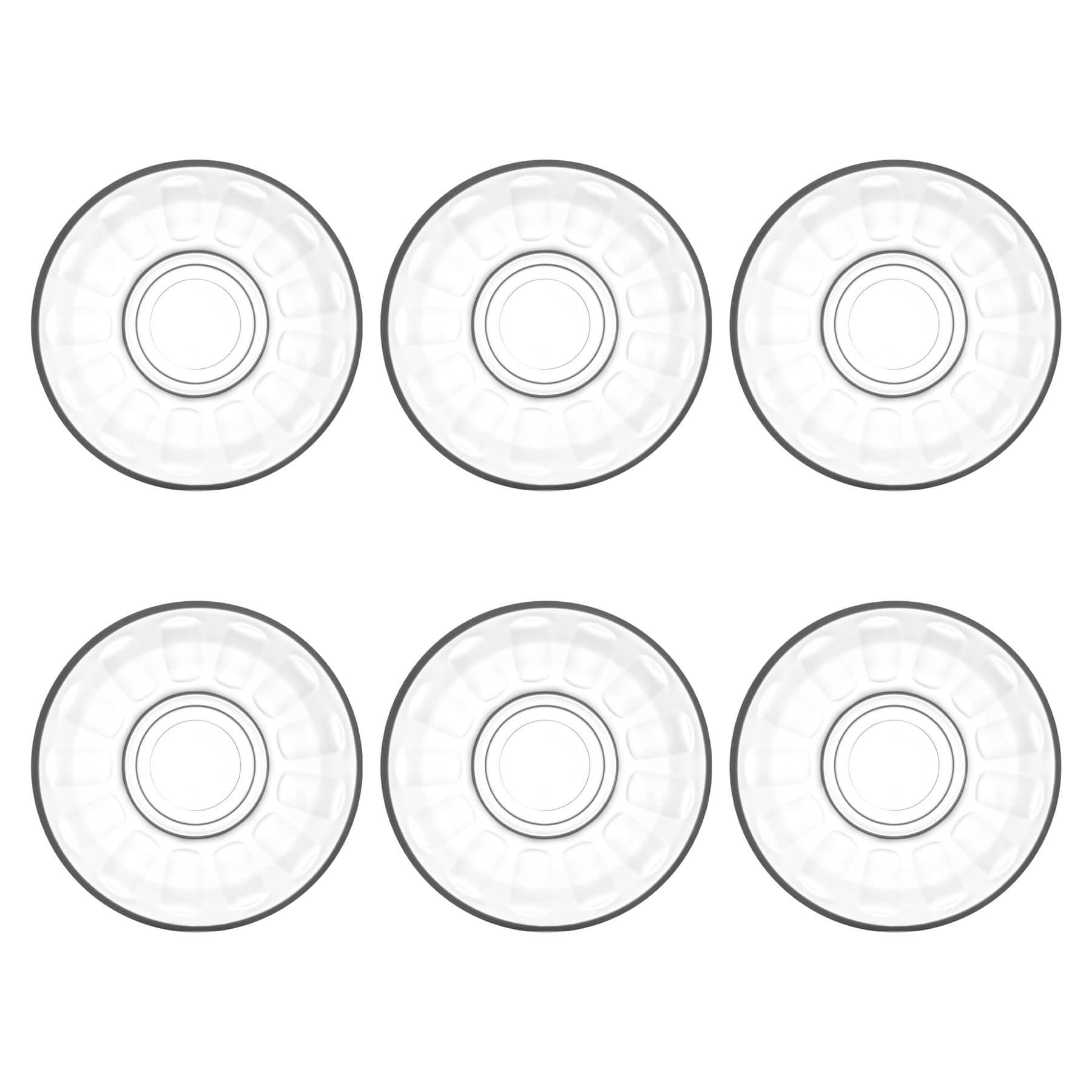 Klasik Glass Turkish Tea Cup Saucers - 10cm - Clear - Pack of 6