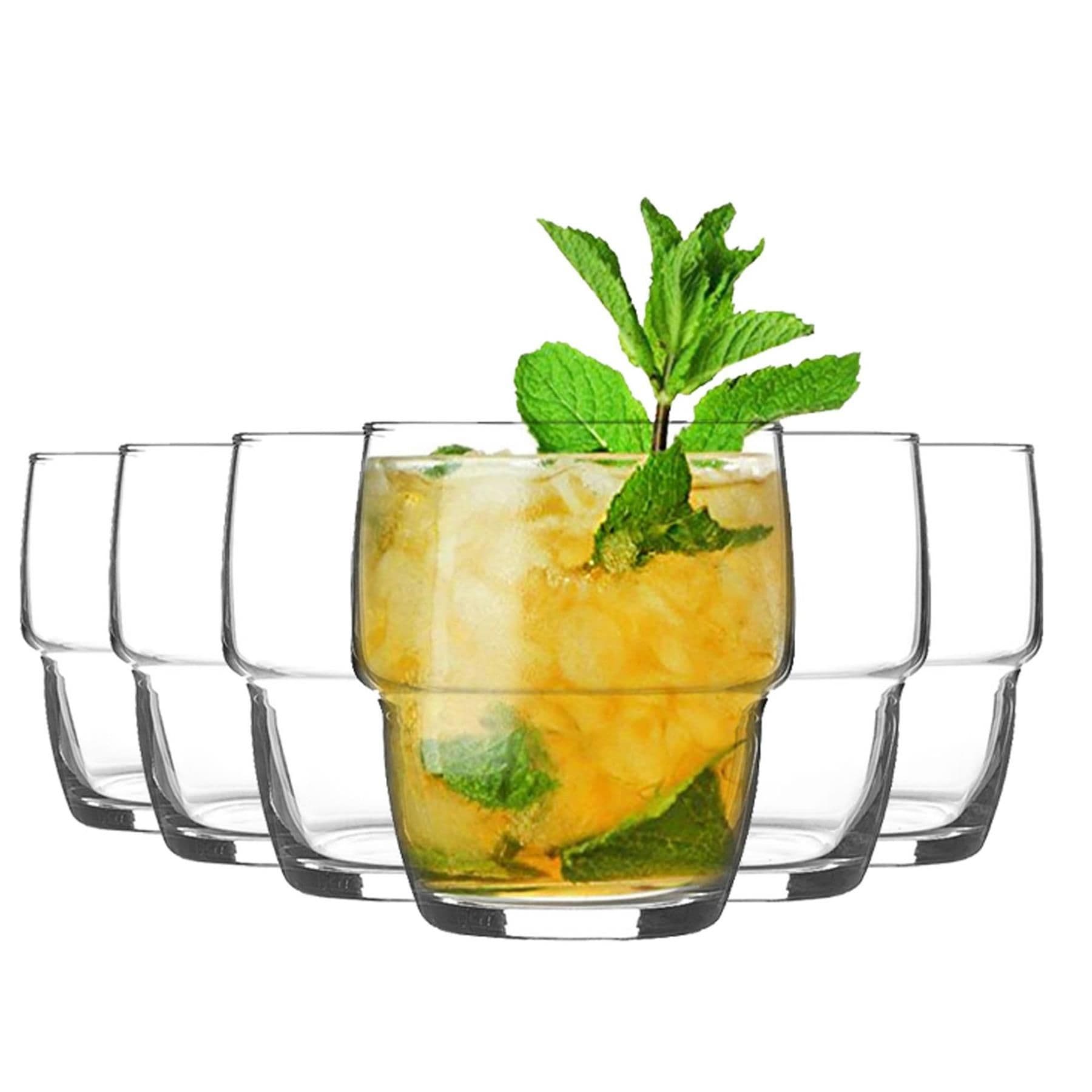 Galata Stacking Tumbler Glasses - 285ml - Clear - Pack of 6