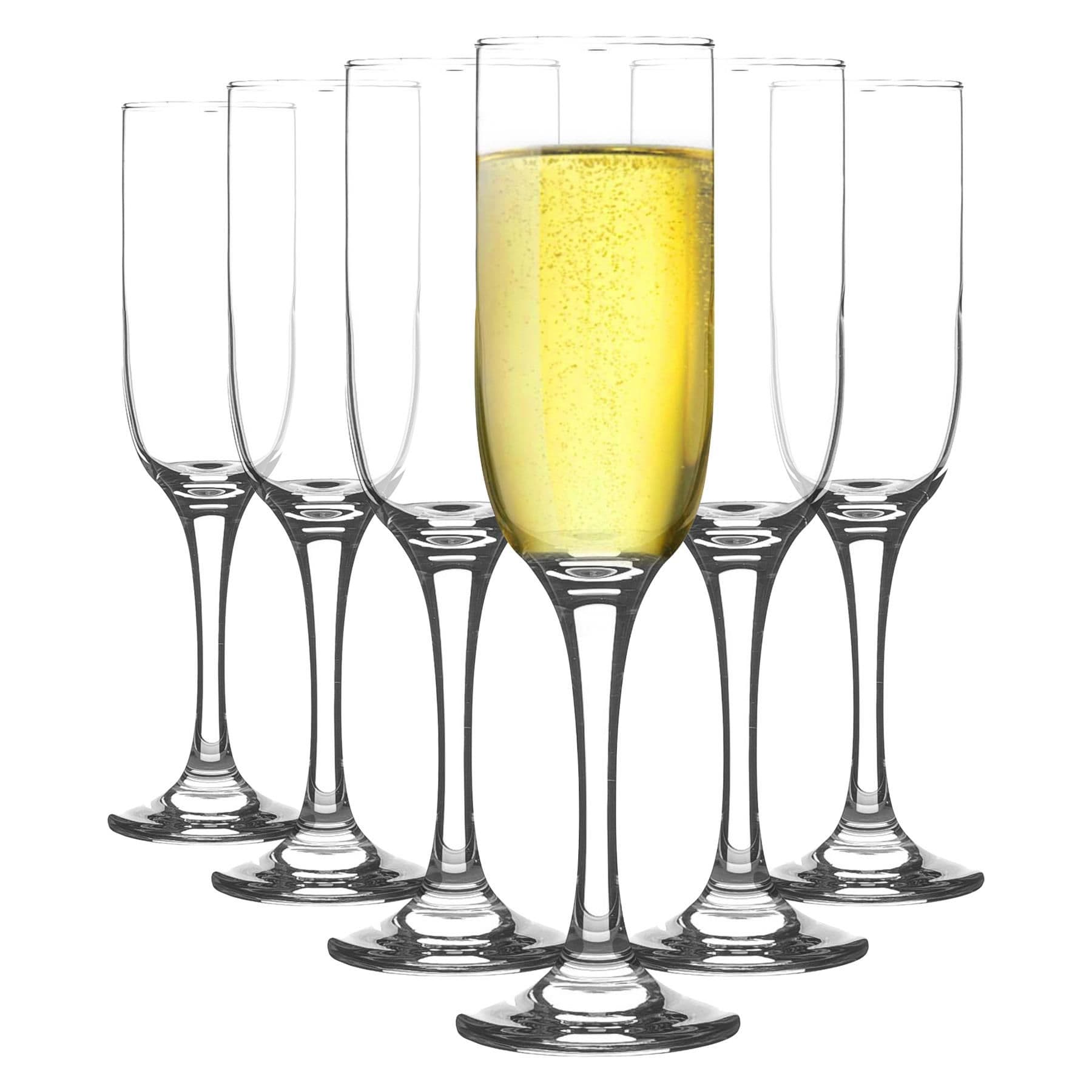 Tokyo Glass Champagne Flutes - 210ml - Clear - Pack of 6