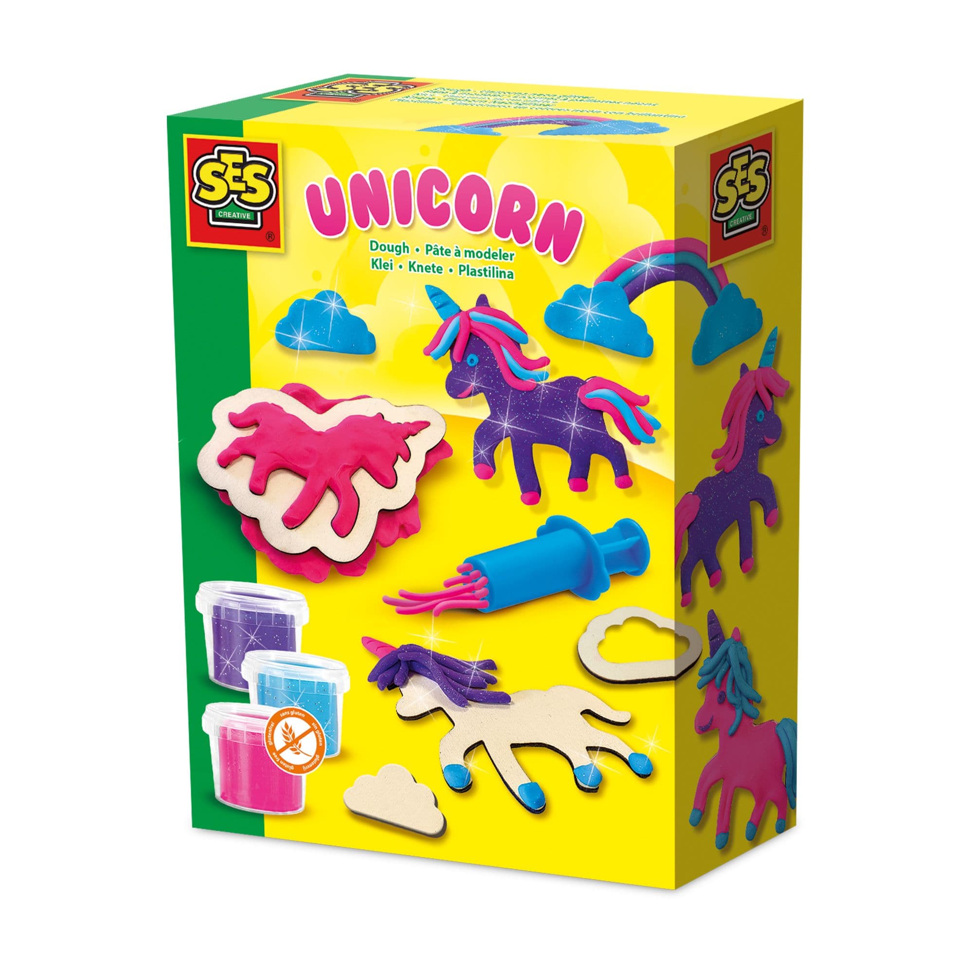 Unicorns Neon Glitter Modelling Dough Set