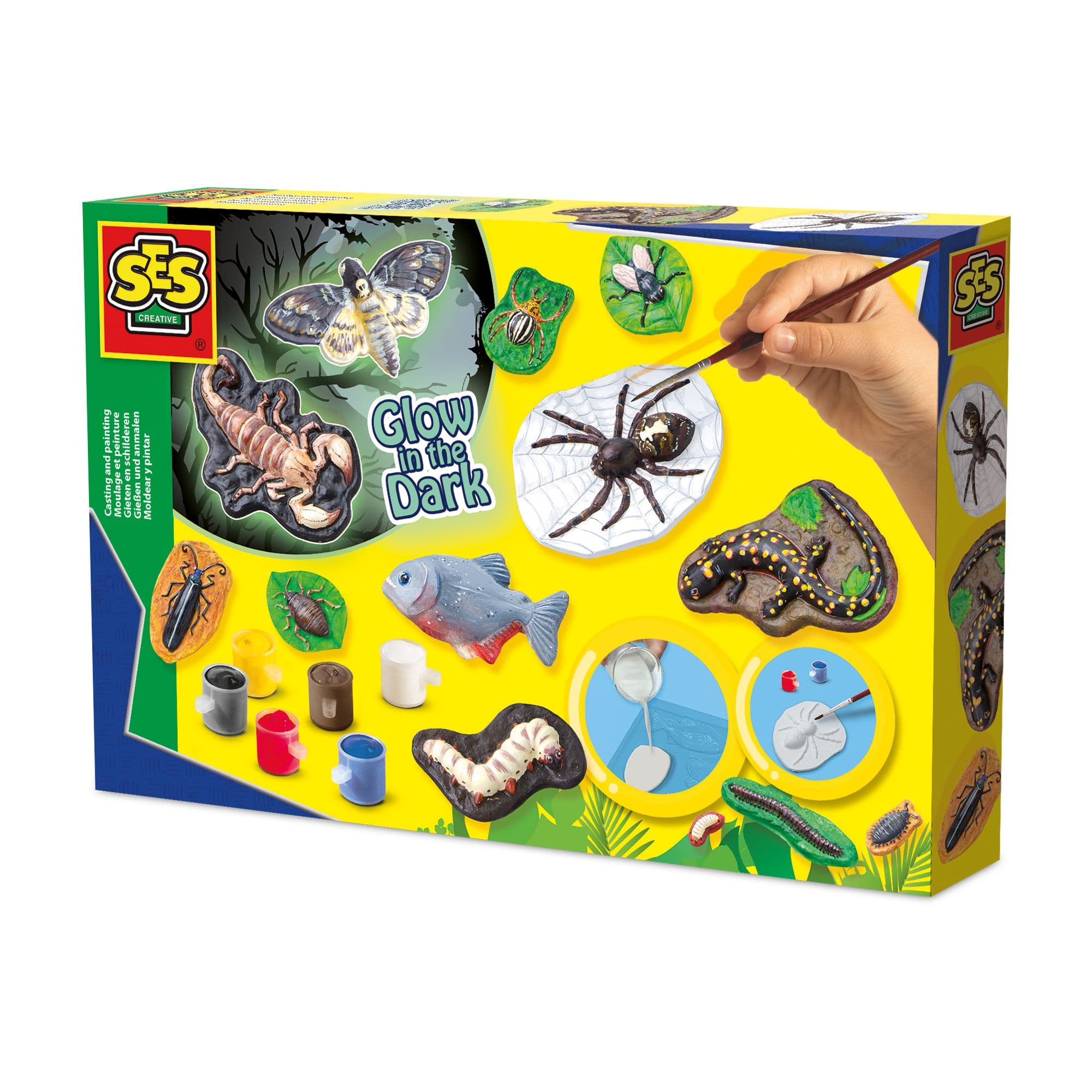 Scary Animals Glow Dark Casting Painting Set