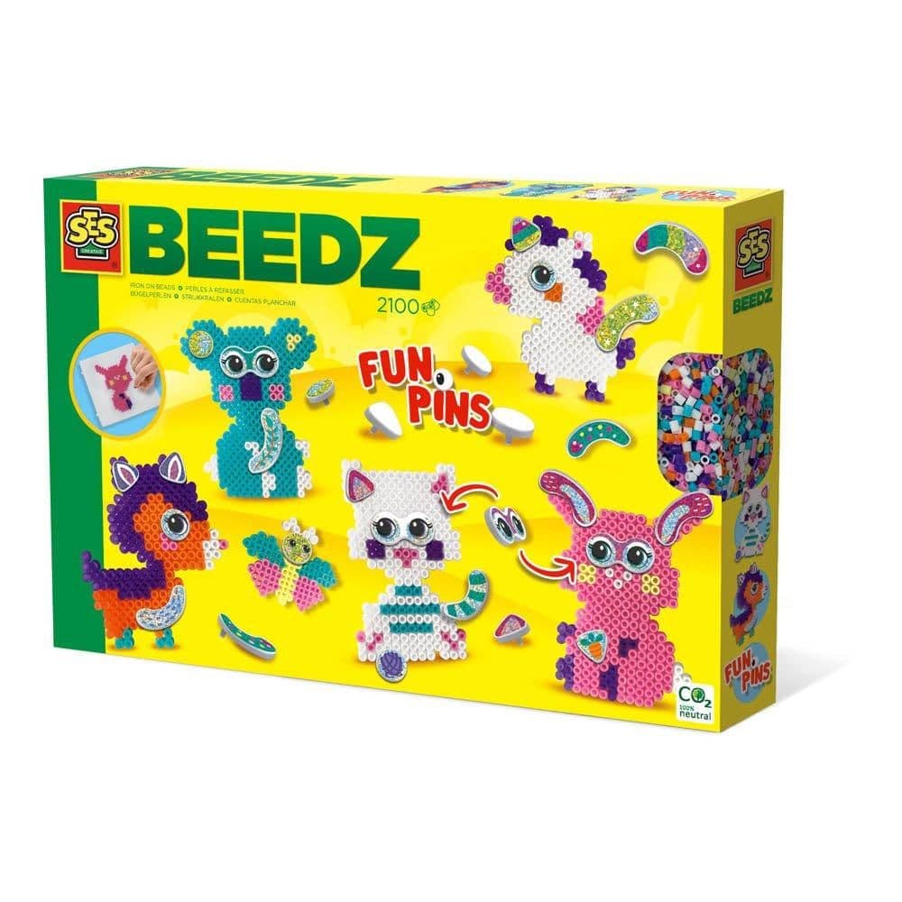Beedz Iron On Beads Funpins Glitter Animals Square Pegboard