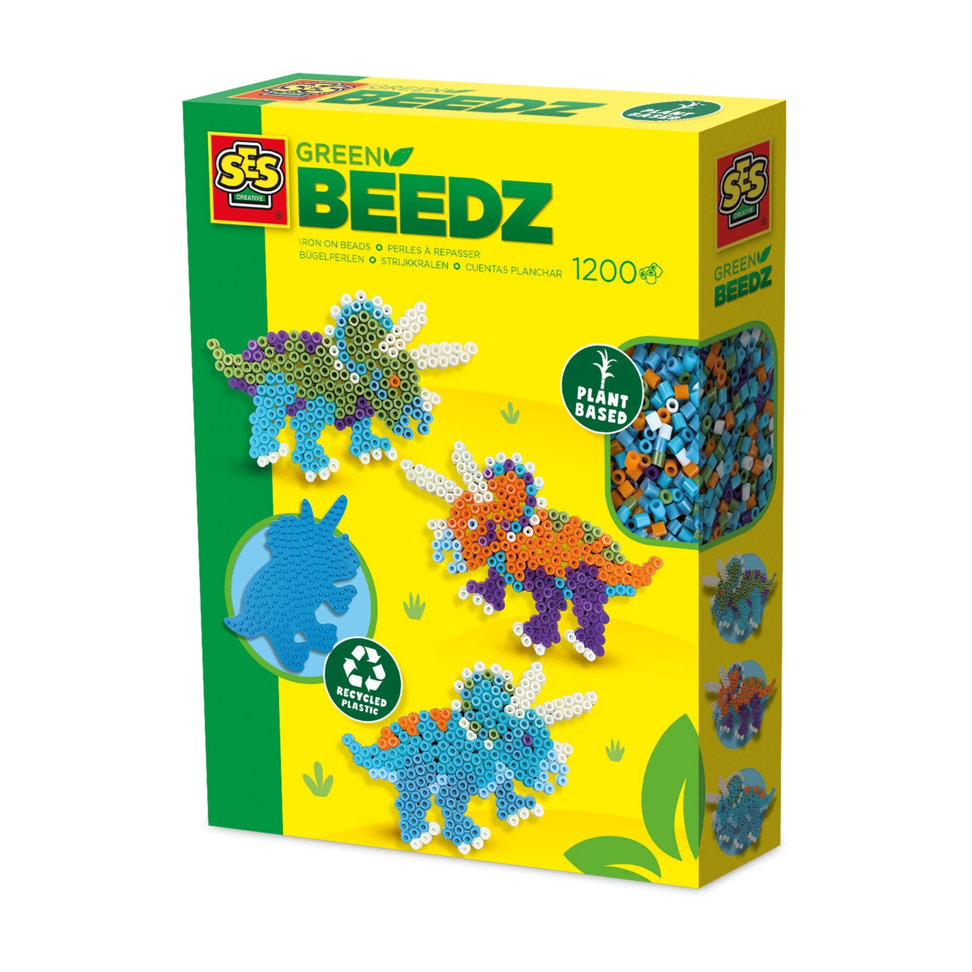 Beedz Triceratops Dino 1200 Iron on Beads Mosaic Art Kit