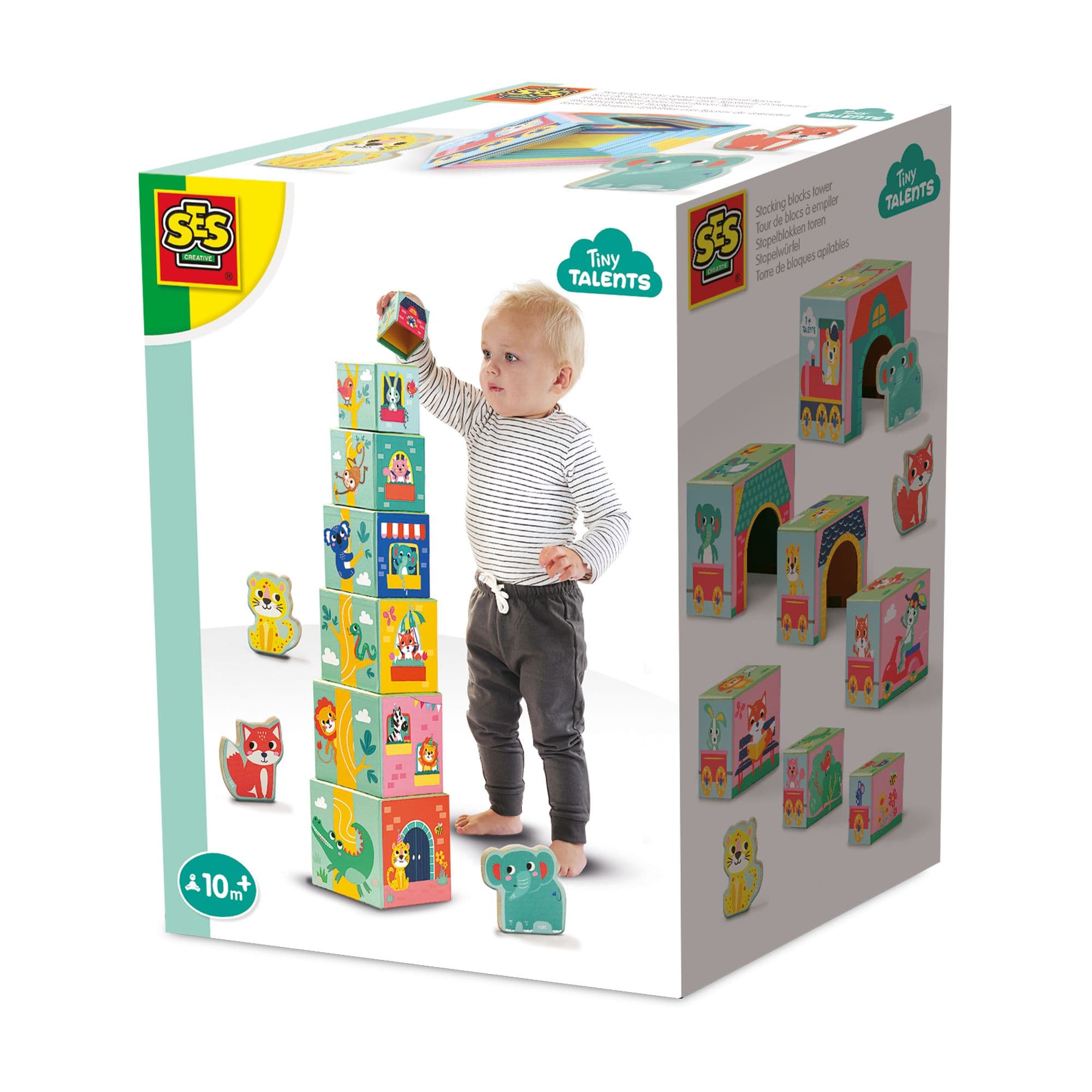 Tiny Talents Stacking Blocks Tower Animal Figures