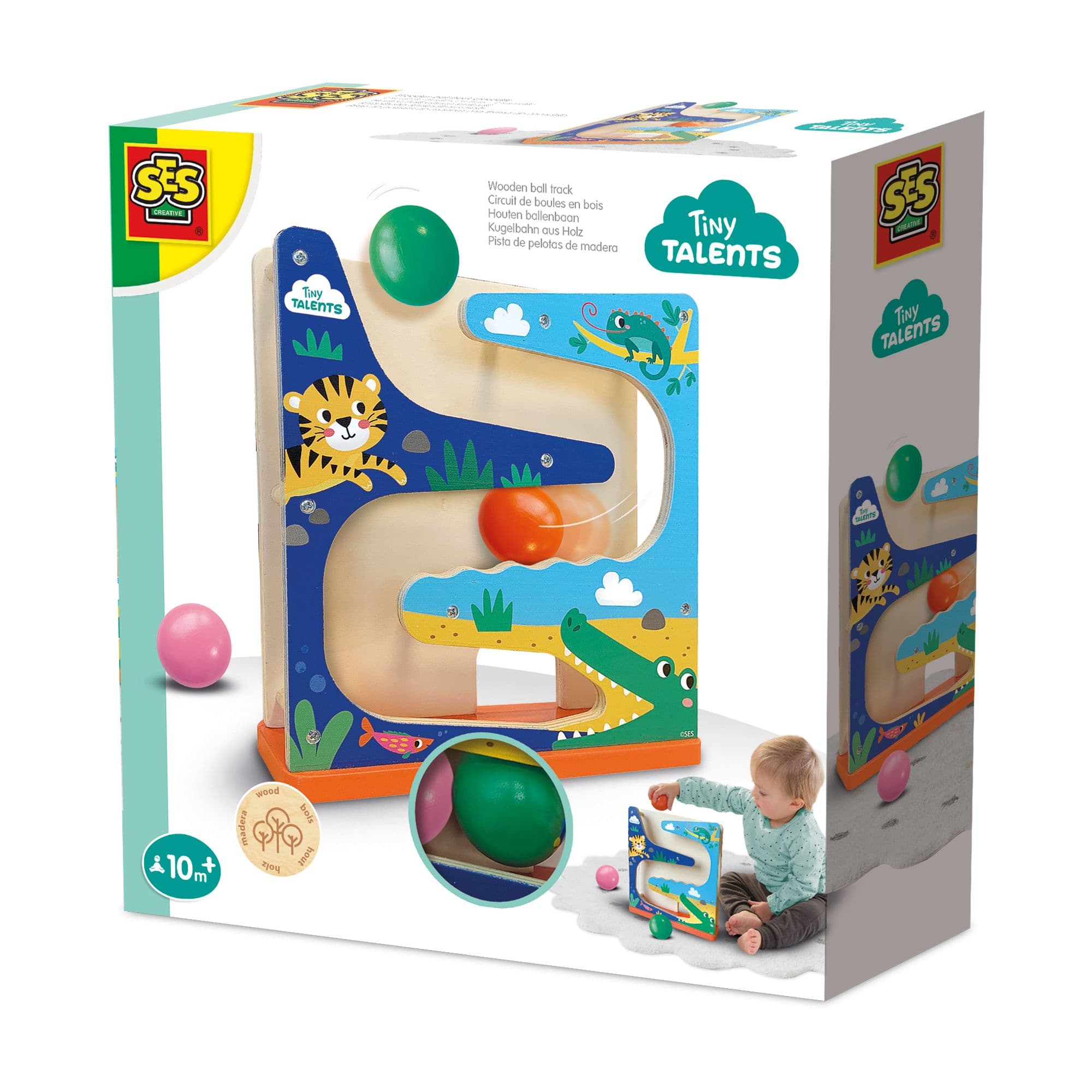 Tiny Talents Wooden Ball Track Crocodile