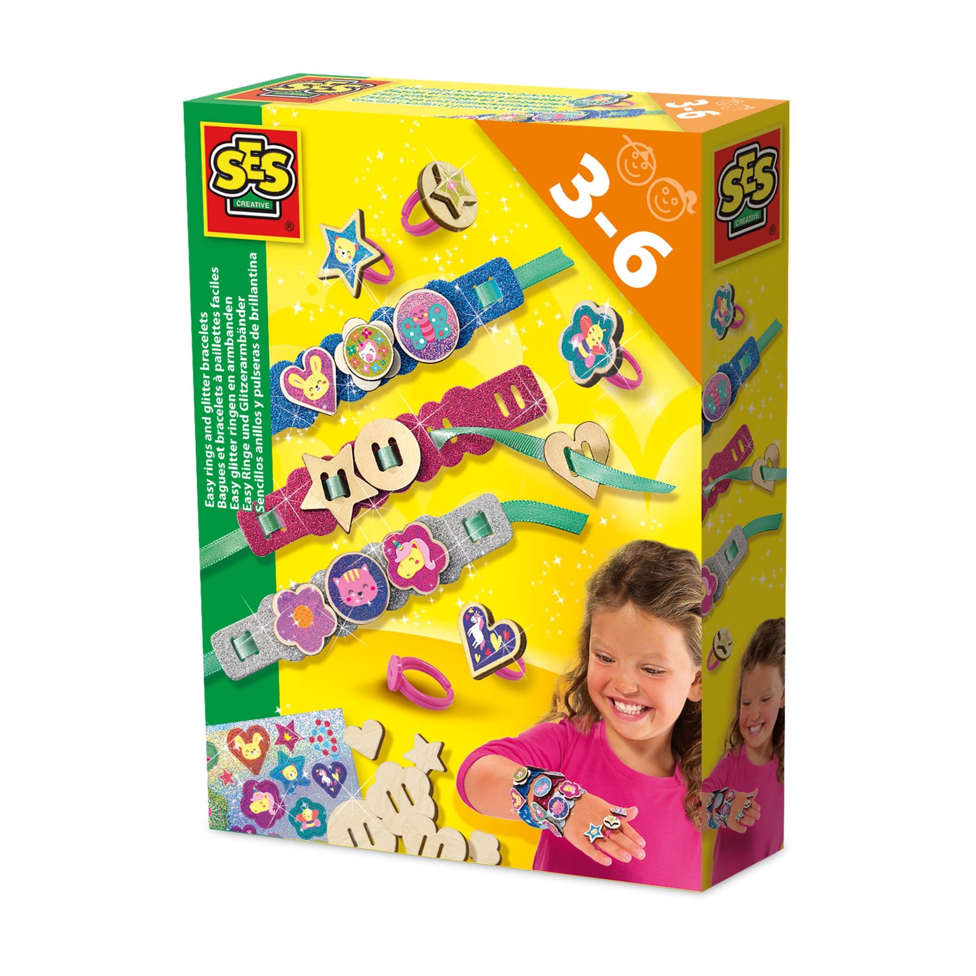 Easy Rings Glitter Bracelets Jewellery Making Set