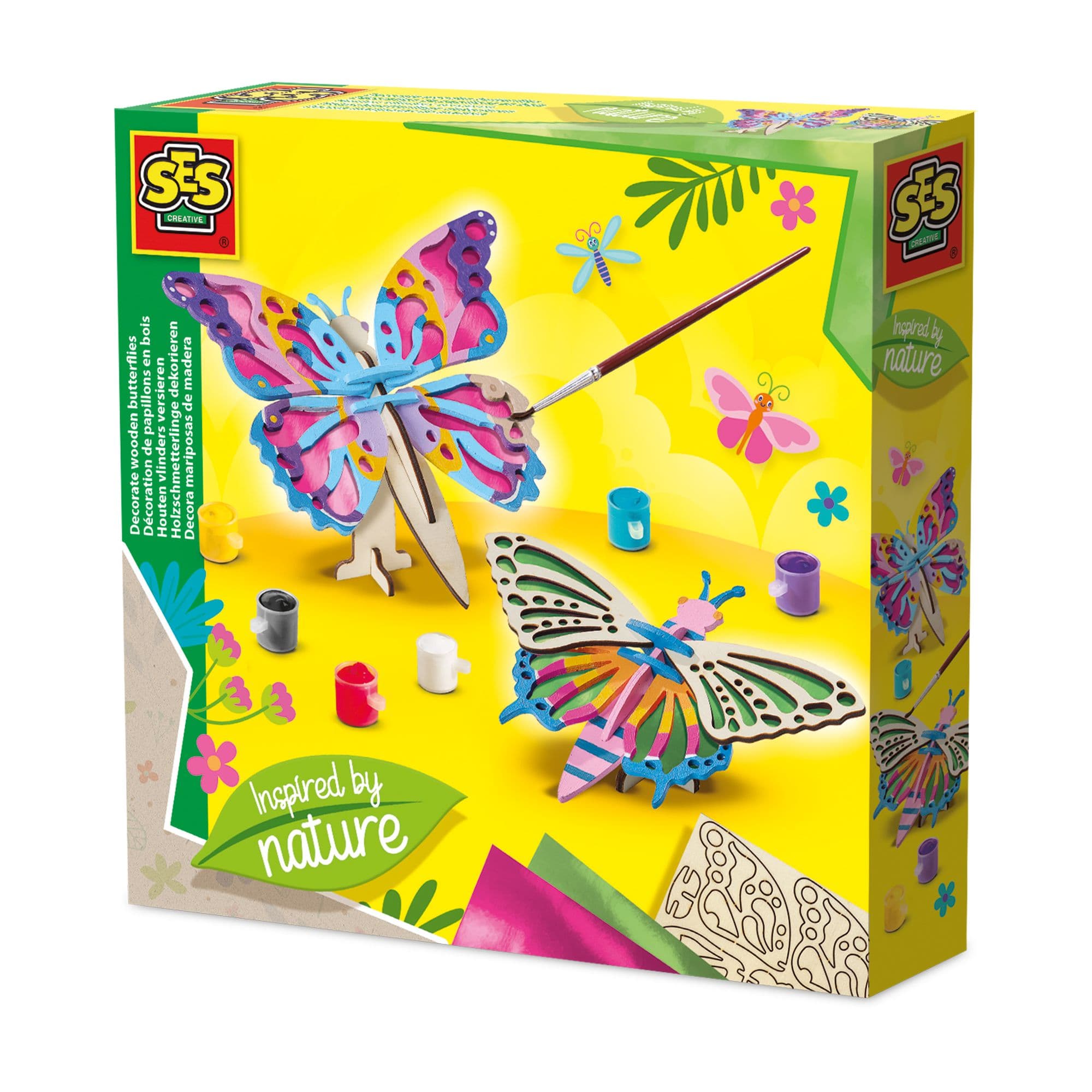 Inspired Nature Decorate Wooden Butterflies Painting Set